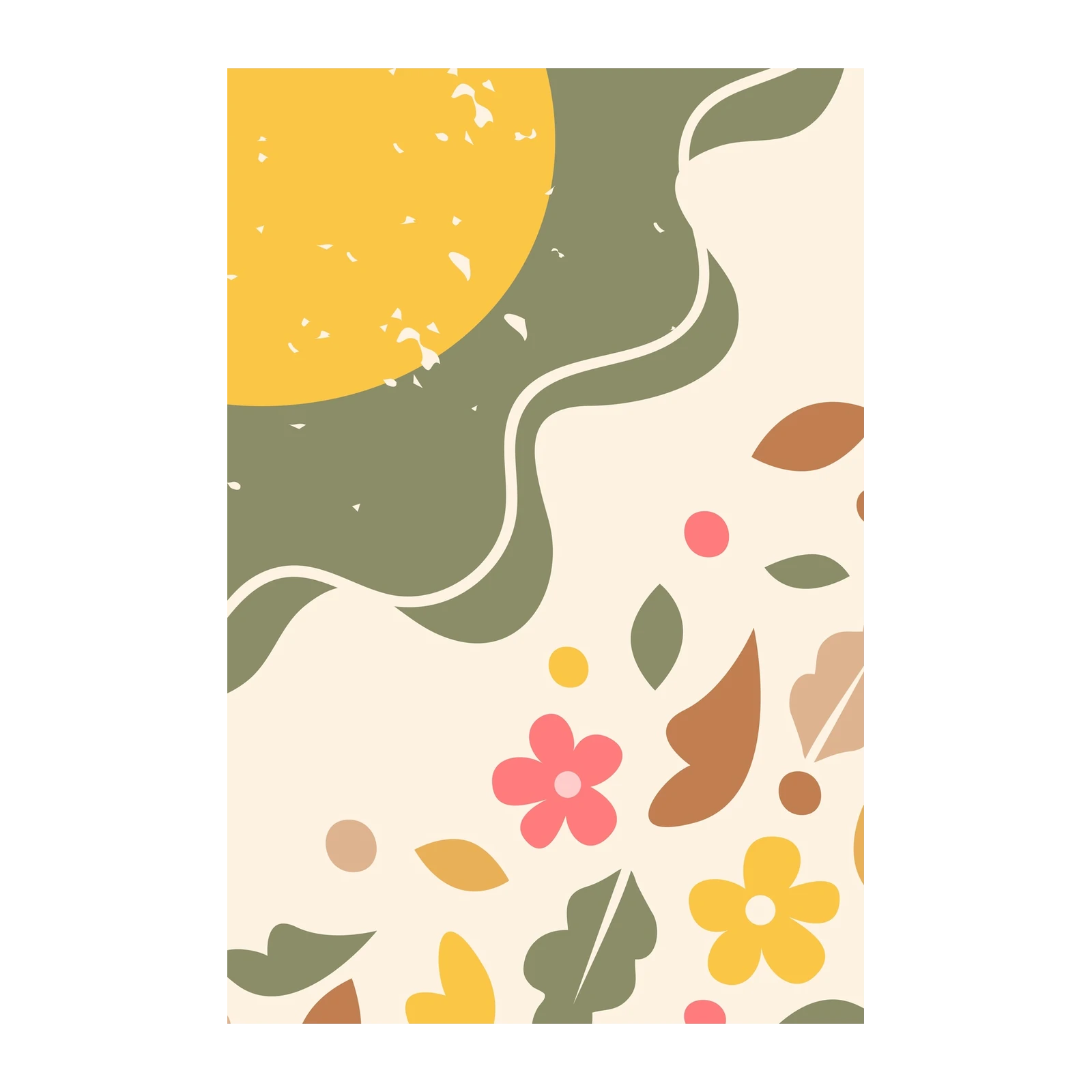 Abstract Botanical Sun & Flowers Wall Art