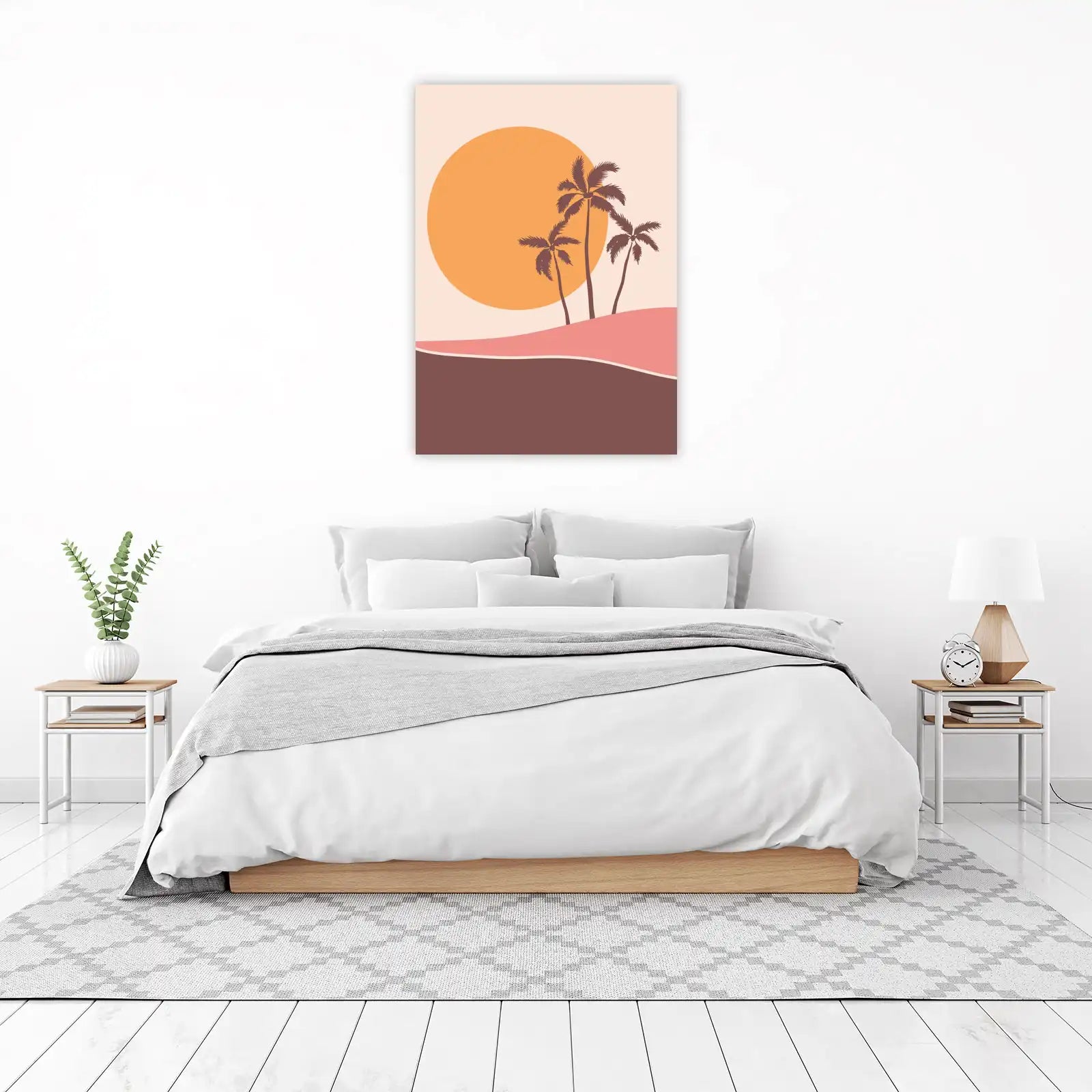 Sunset Palm Trees Abstract Boho Wall Art