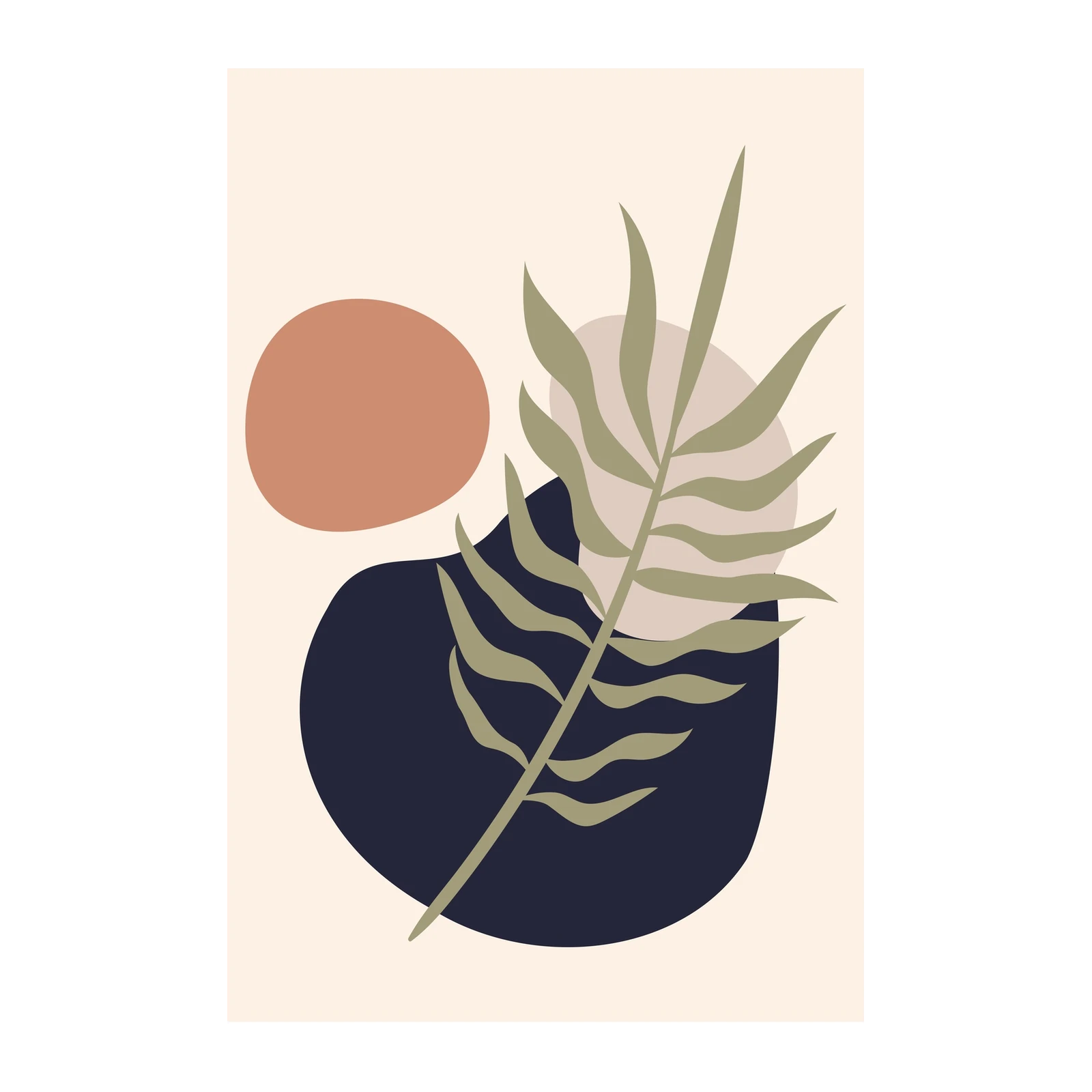 Abstract Leaf Mid-Century Modern Wall Art