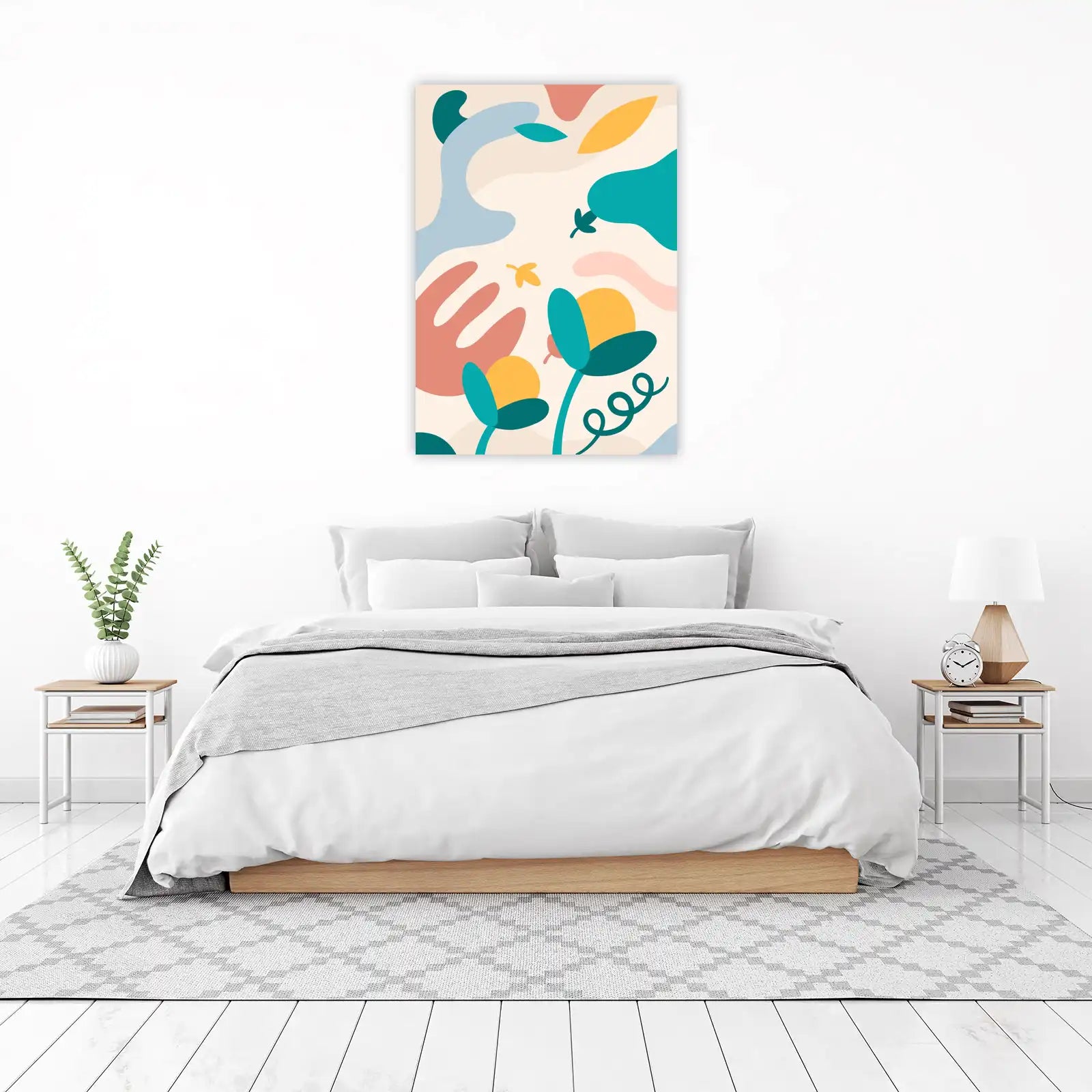 Abstract Floral Boho Mid-Century Wall Art