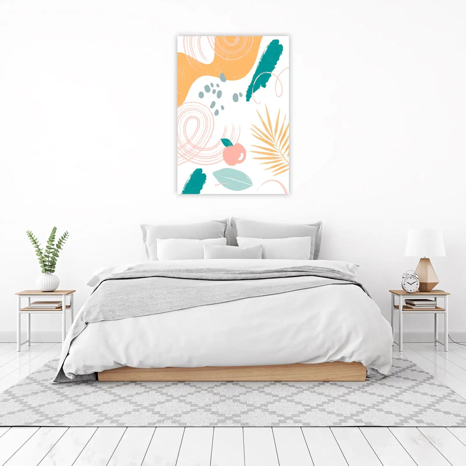 Boho Abstract Peach & Palm Wall Art
