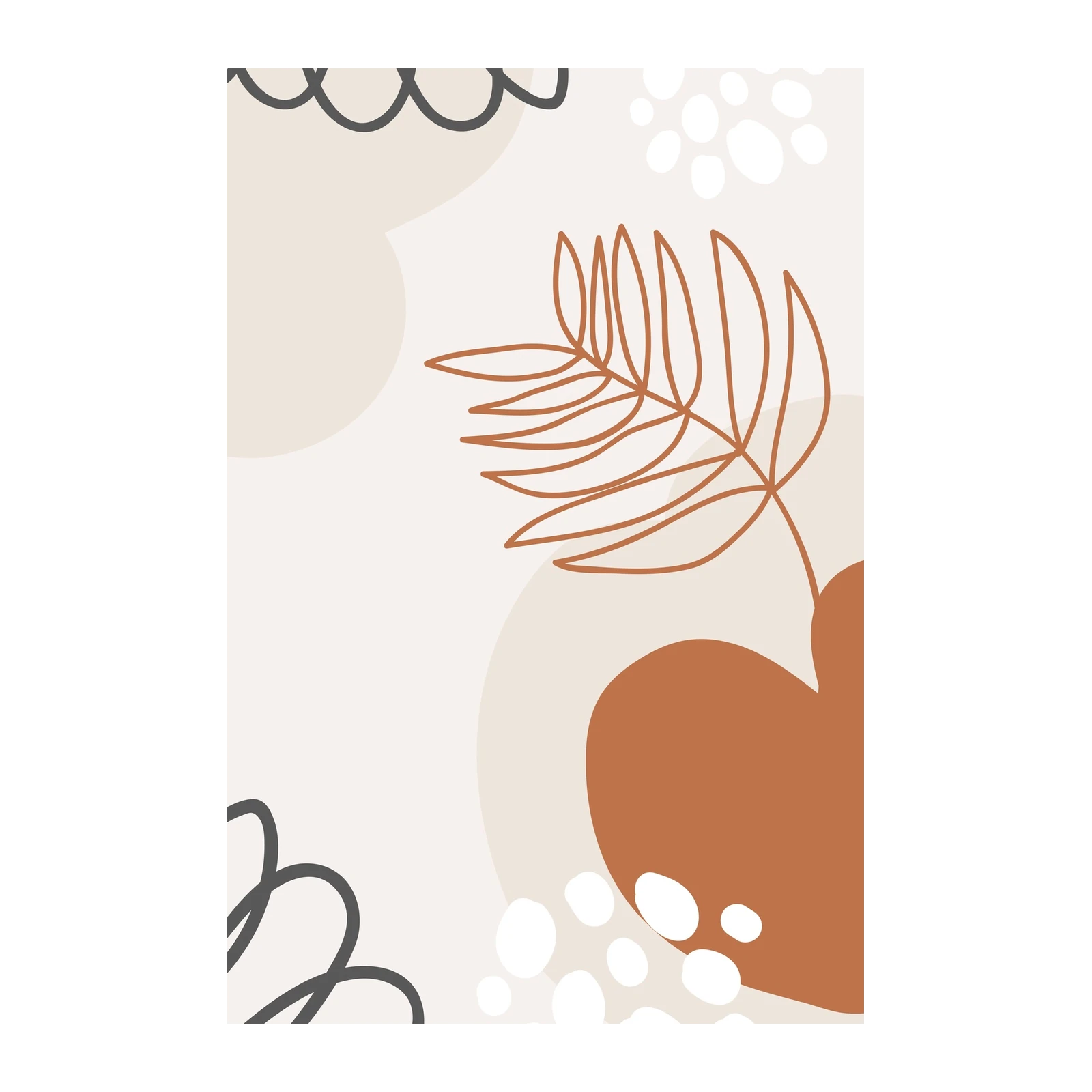 Boho Abstract Leaf & Shapes Wall Art