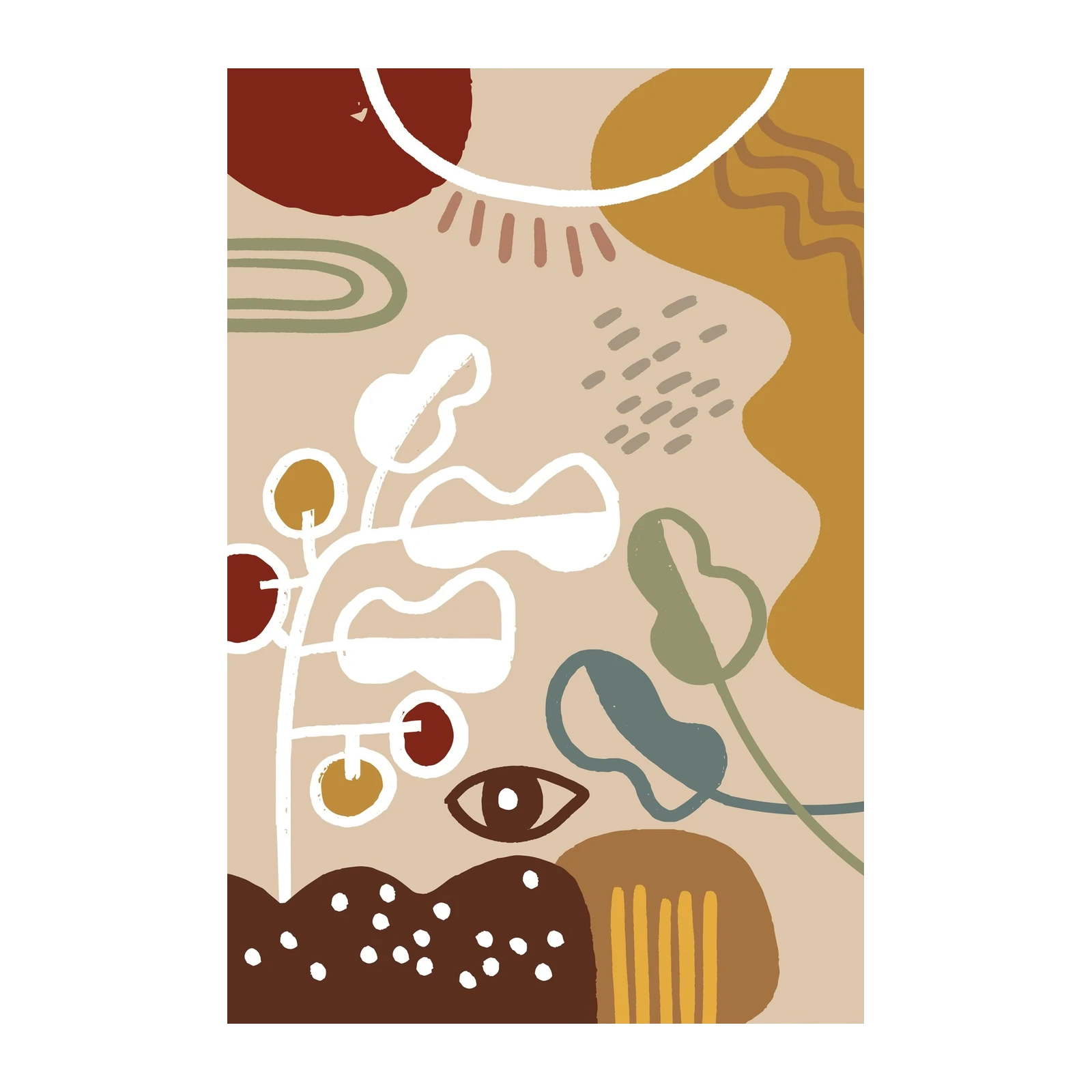 Boho Abstract Botanical Eye Wall Art
