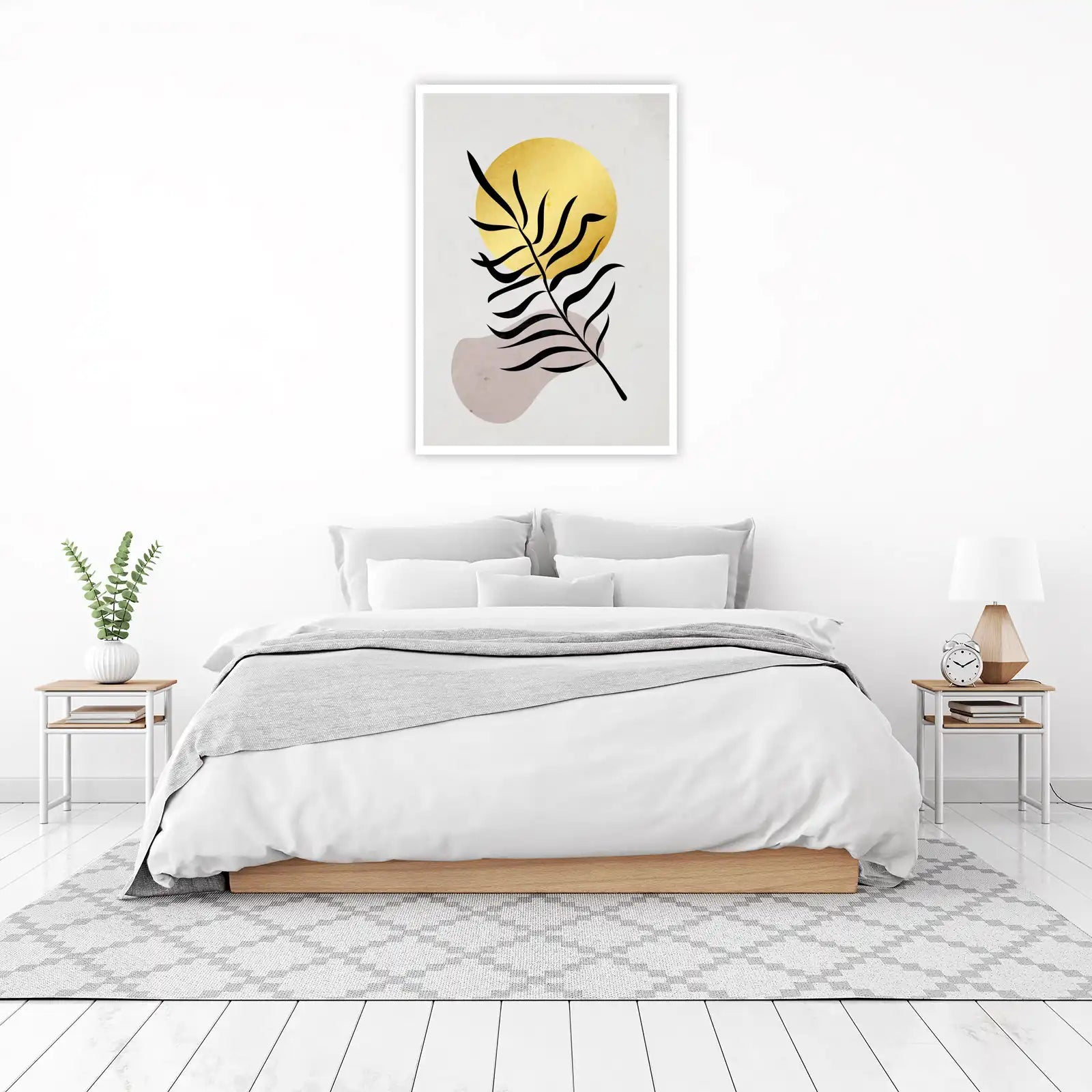 Golden Sun Boho Palm Leaf Wall Art