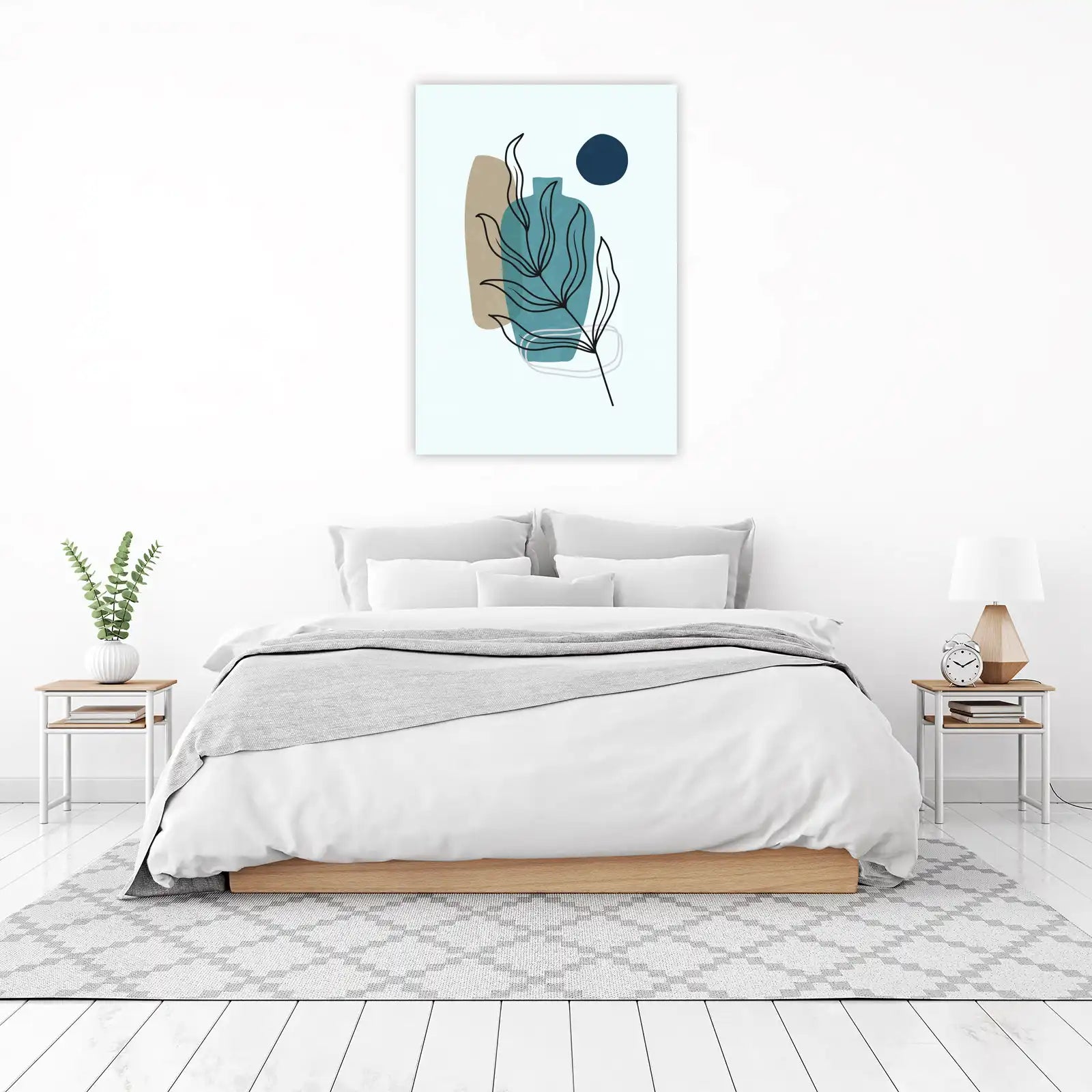 Teal Abstract Botanicals Wall Art