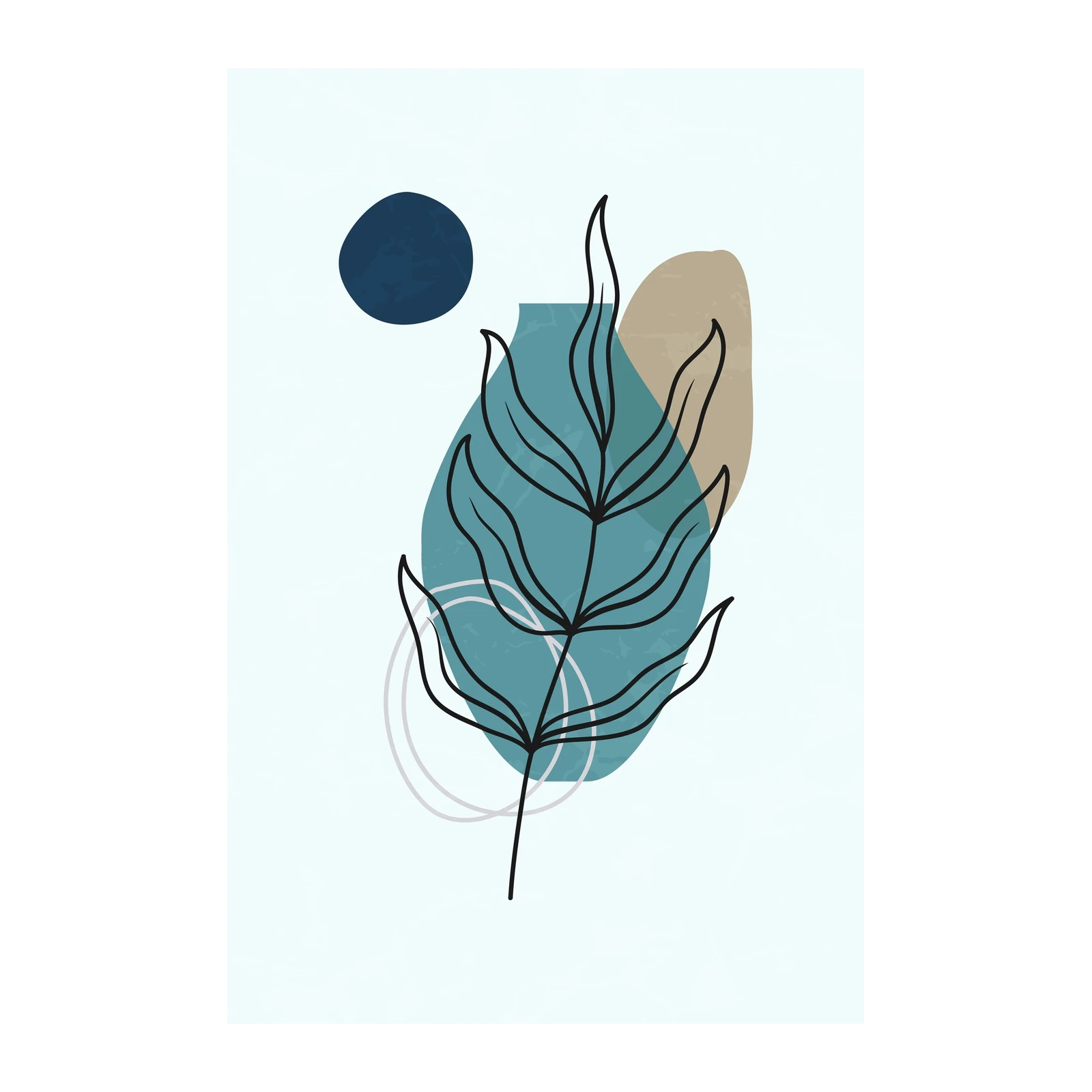Abstract Botanical Leaf & Shapes Wall Art