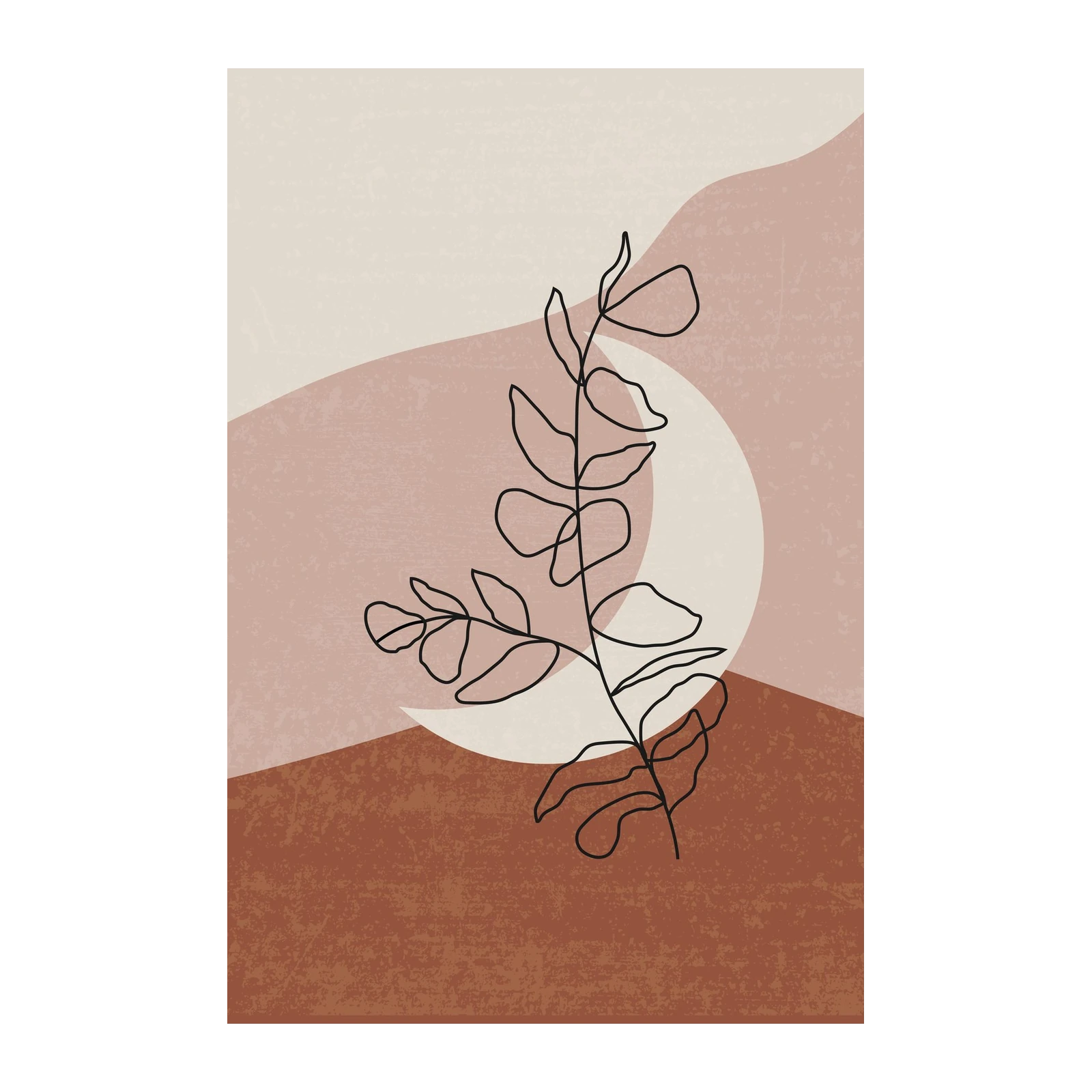 Boho Eucalyptus Line Art Wall Art