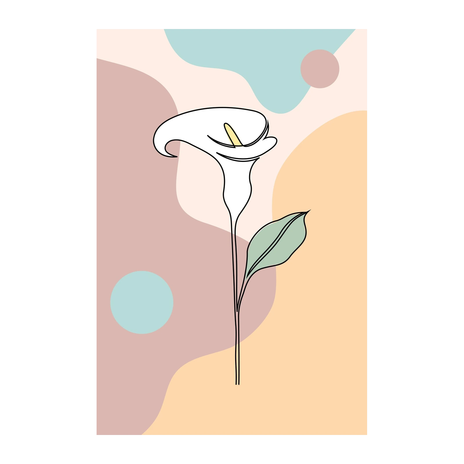 Minimalist Calla Lily Line Art Wall Art