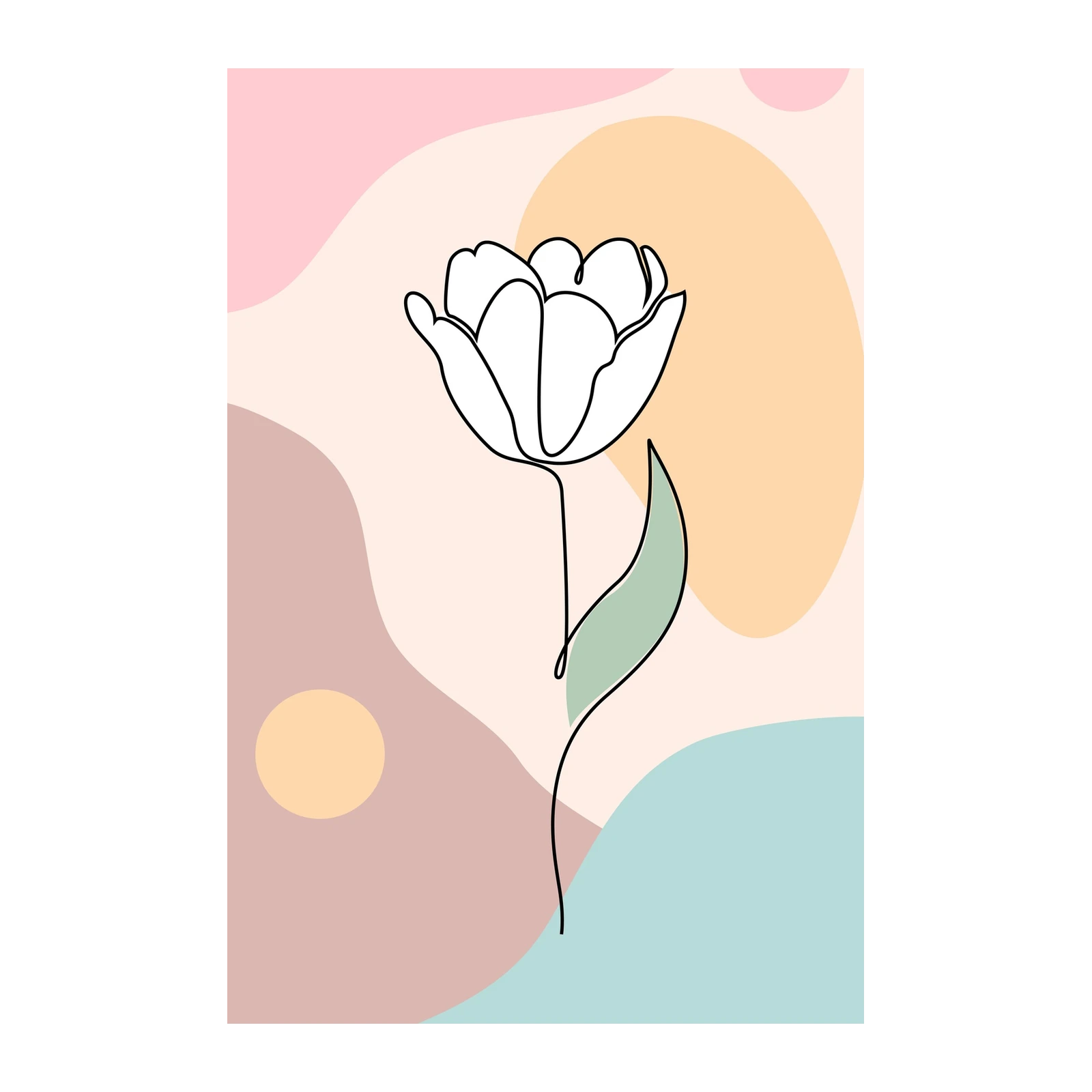 Minimalist Tulip Line Art Wall Art - Modern Floral Decor