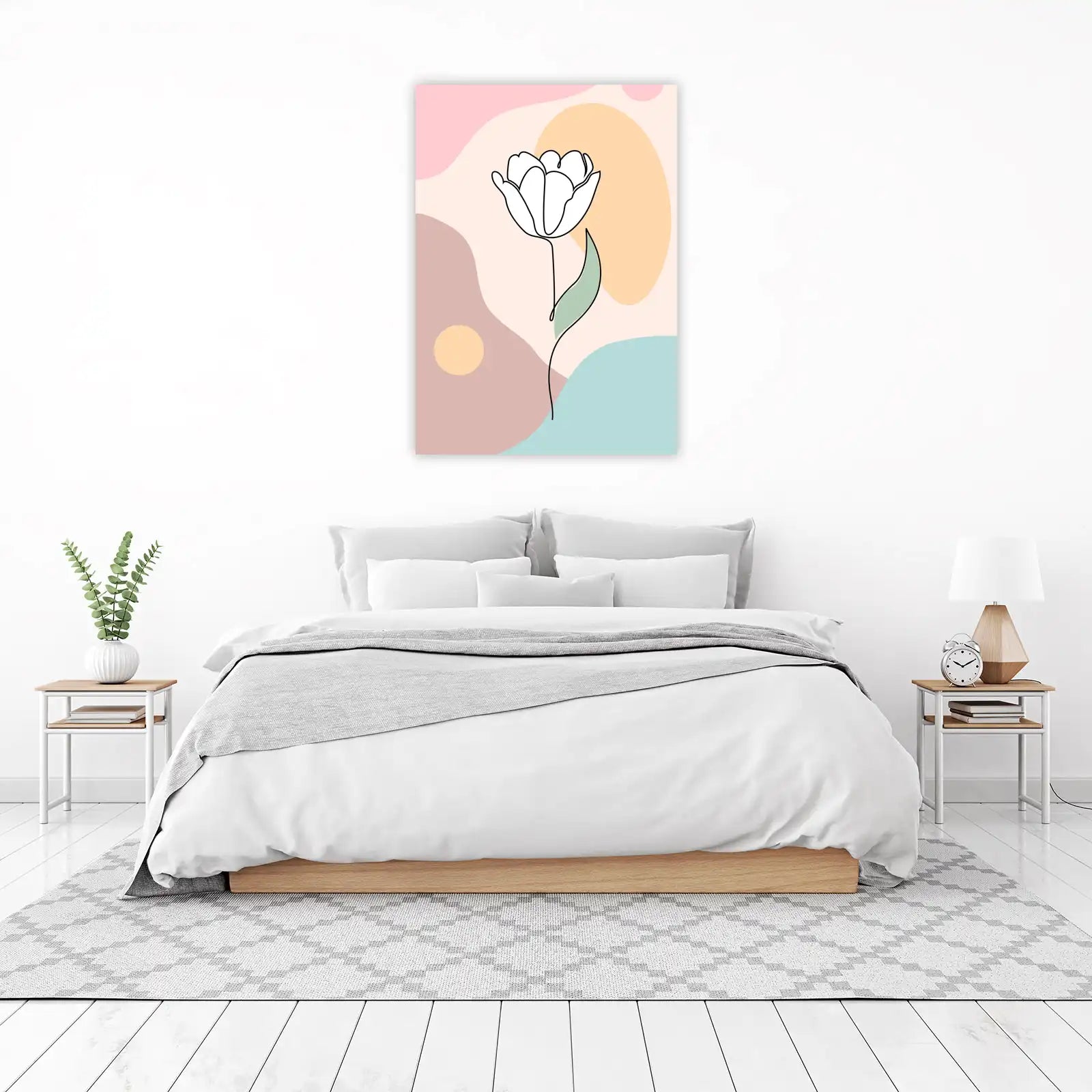 Minimalist Tulip Line Art Wall Art - Modern Floral Decor