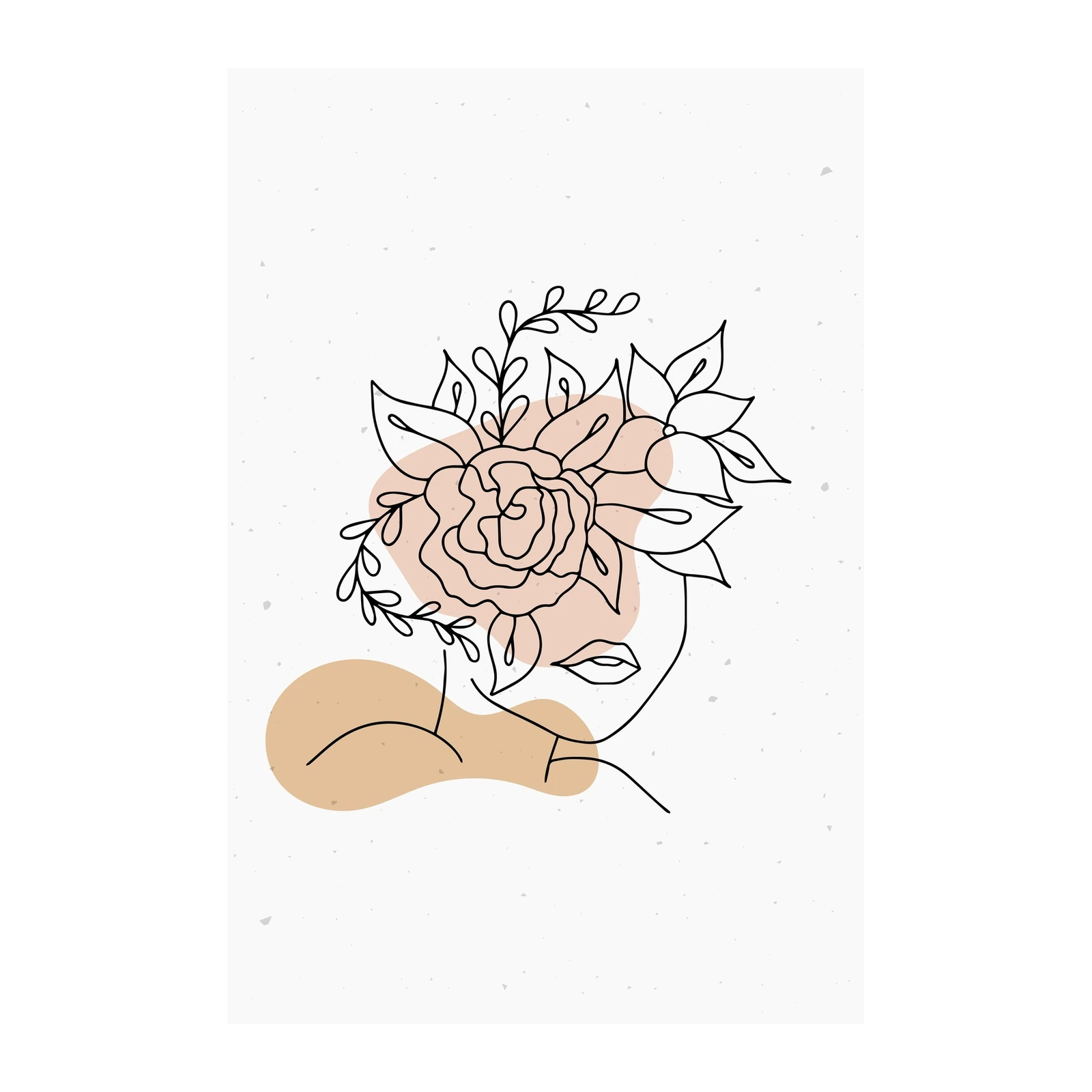 Abstract Floral Face Line Art Wall Art