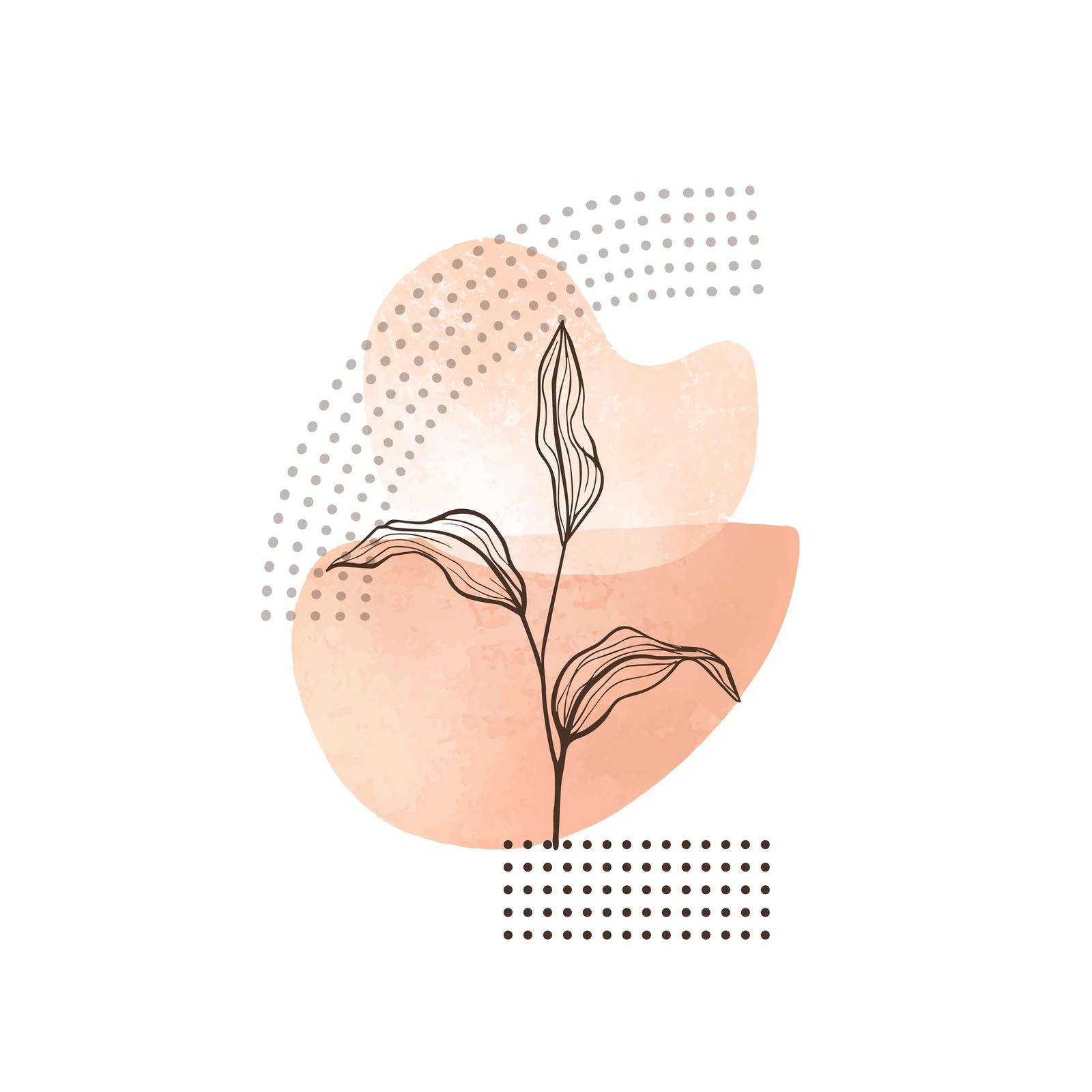 Botanical Abstract Leaf Line Art Wall Art