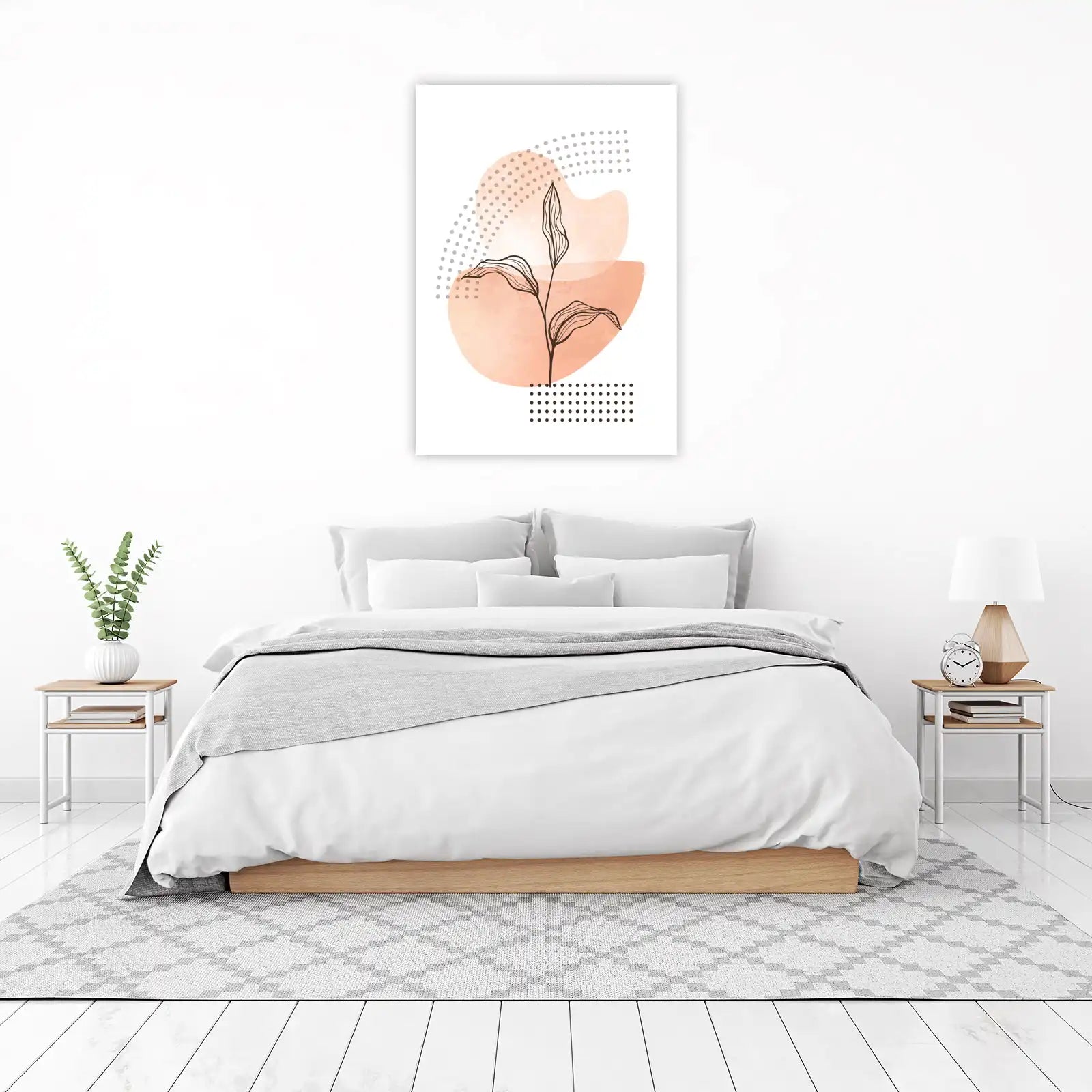 Botanical Abstract Leaf Line Art Wall Art