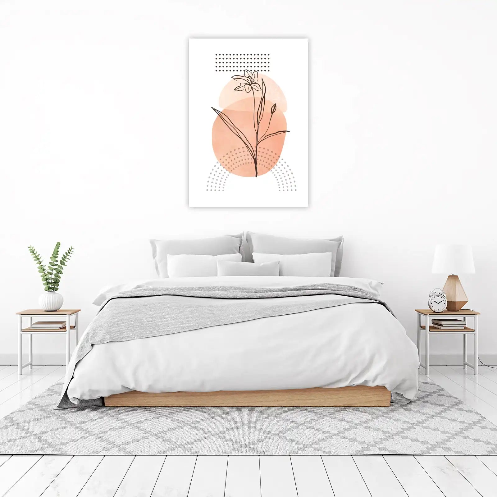 Boho Abstract Floral Line Art Wall Art