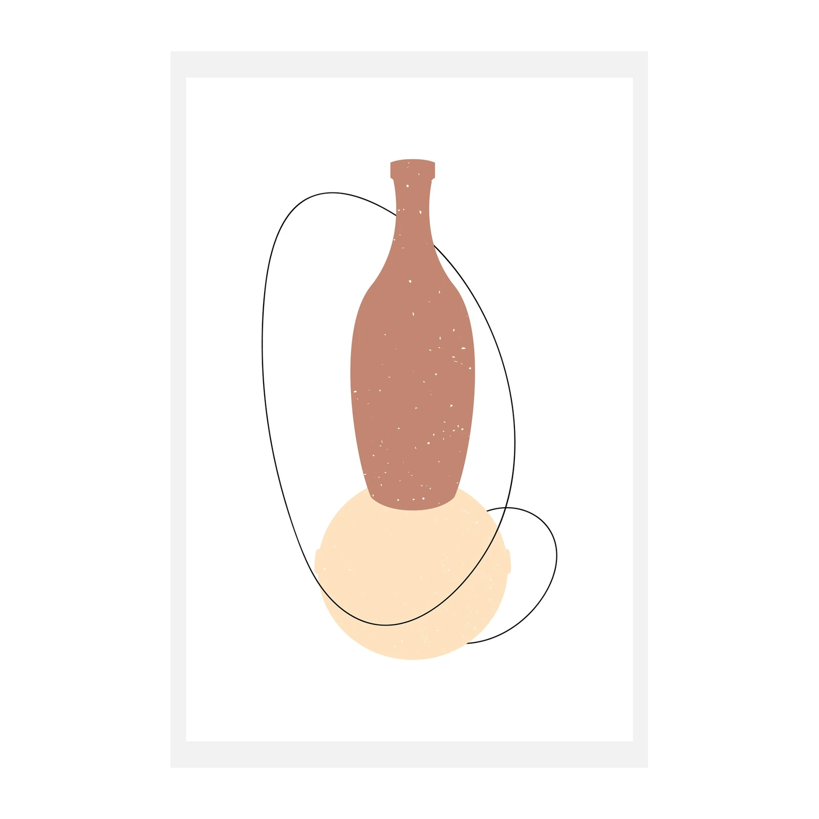 Modern Terracotta Vase Abstract Art Wall Art