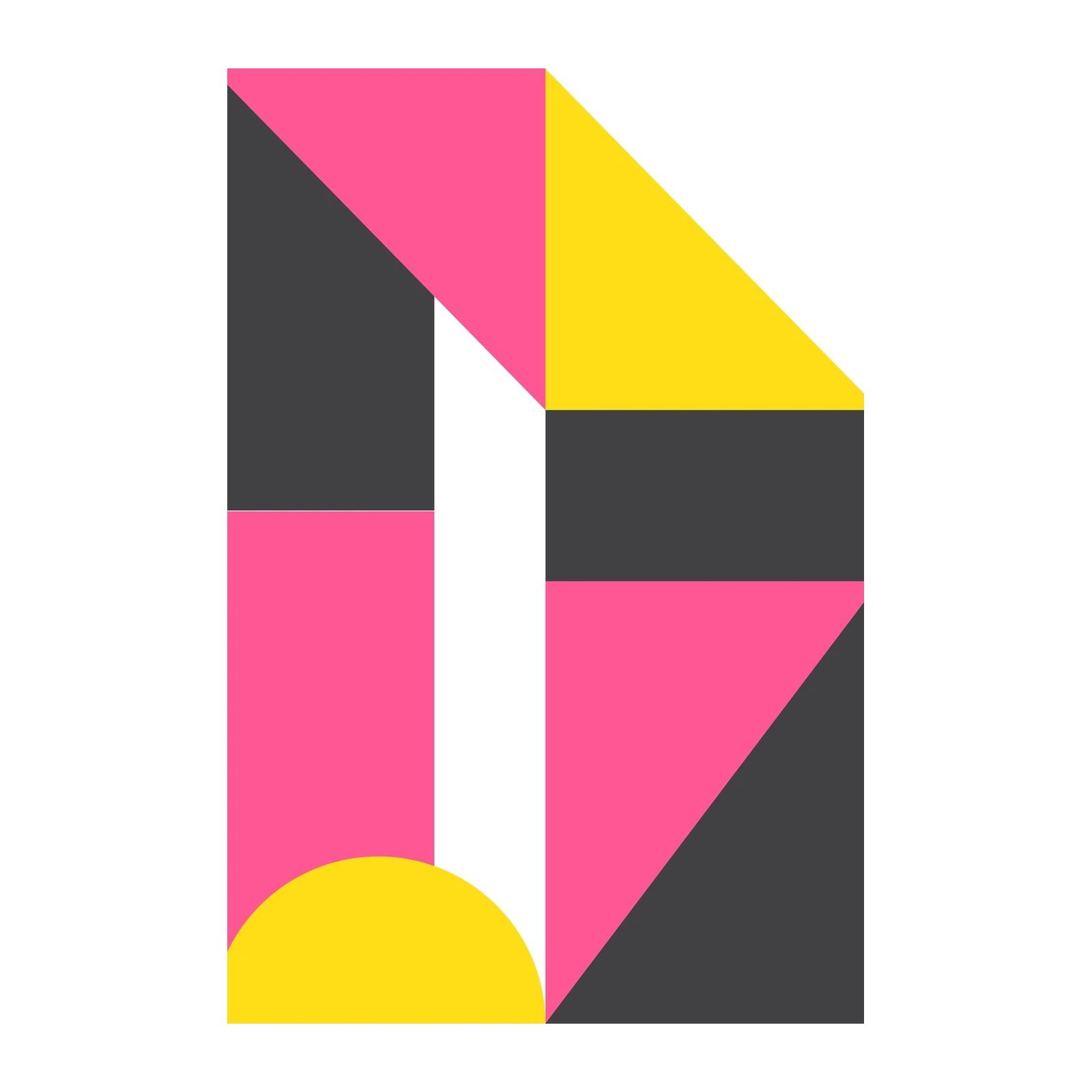 Vibrant Geometric Abstract Pink Yellow Wall Art