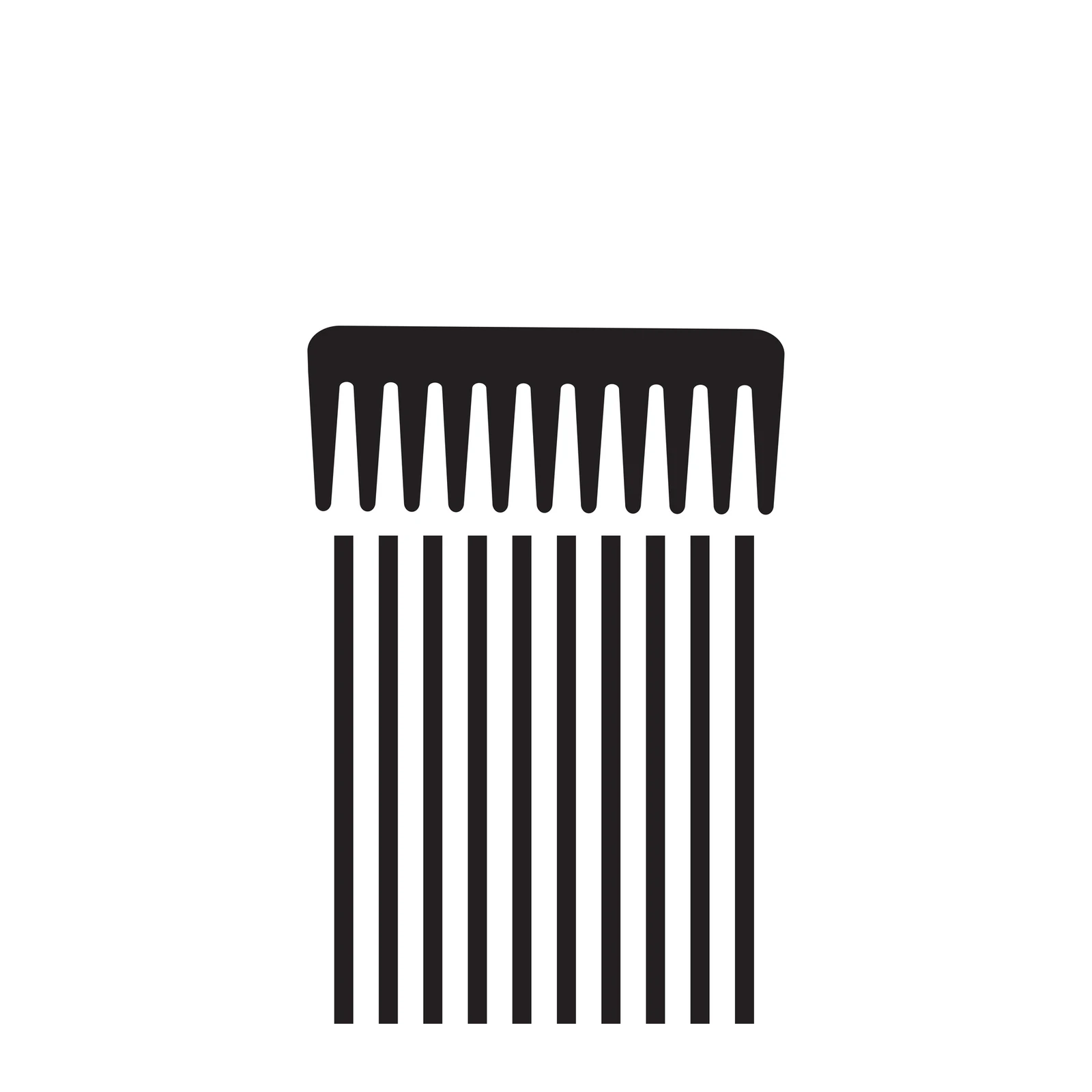 Minimalist Black Comb & Stripes Wall Art
