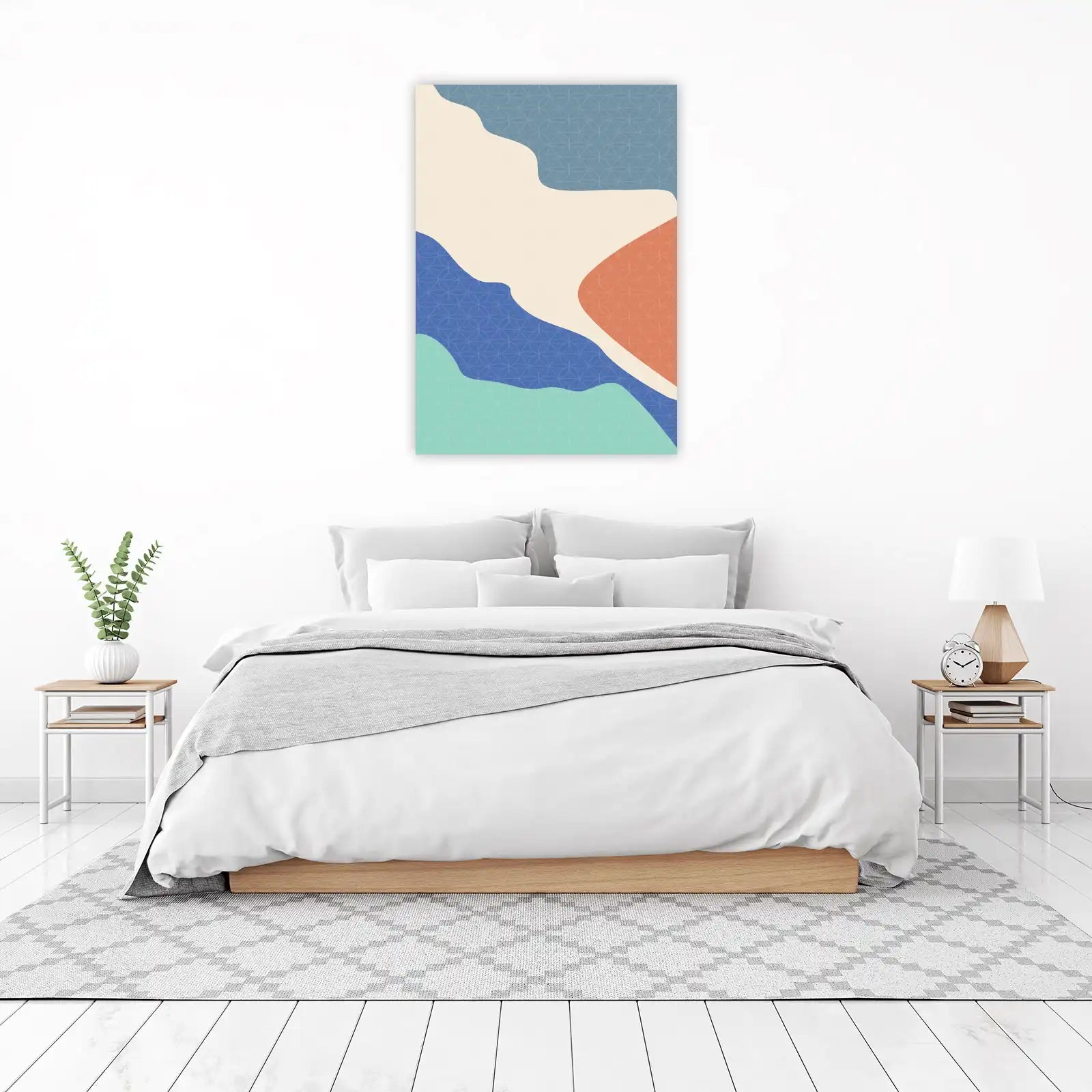 Modern Geometric Waves Wall Art