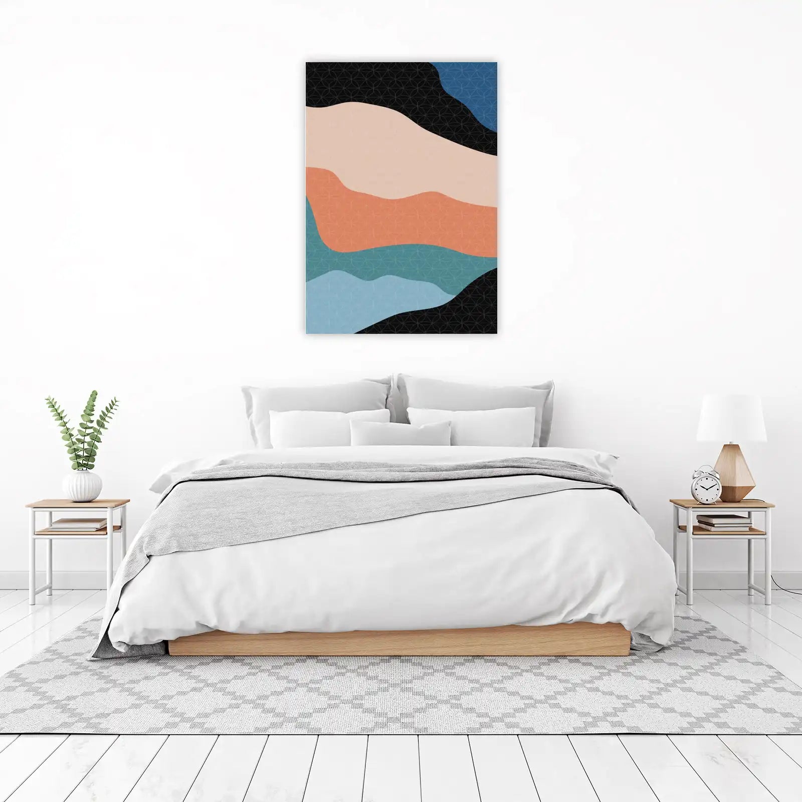 Boho Abstract Waves Wall Art
