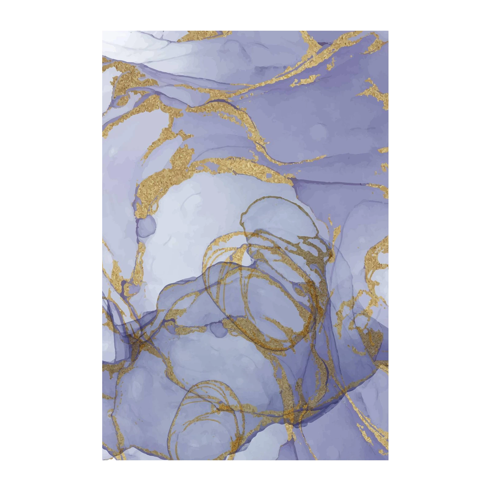 Luxe Lavender & Gold Swirl Wall Art
