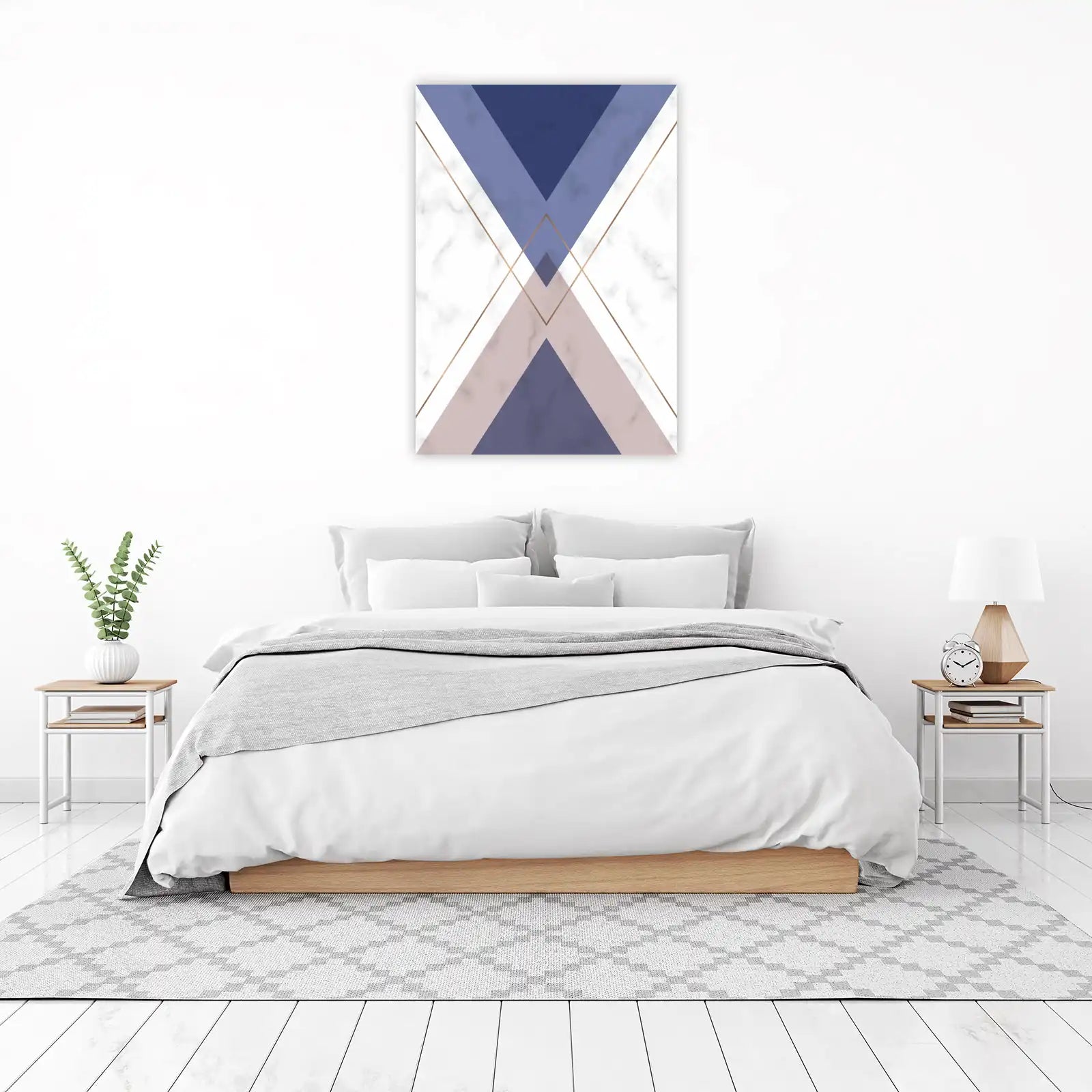 Geometric Marble Abstract Gold Lines Wall Art