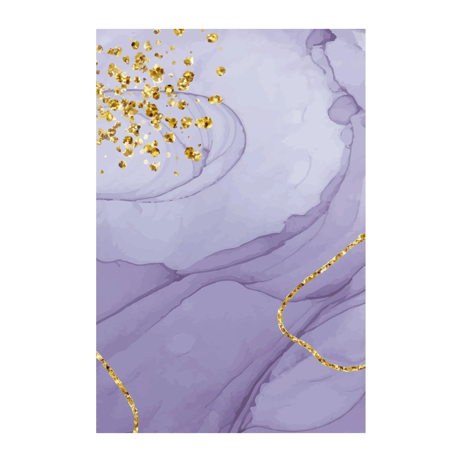 Lavender Gold Flow Abstract Wall Art