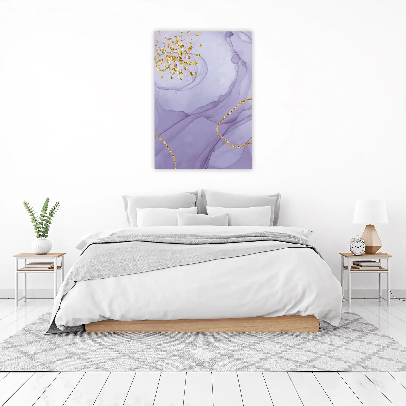Lavender Gold Flow Abstract Wall Art