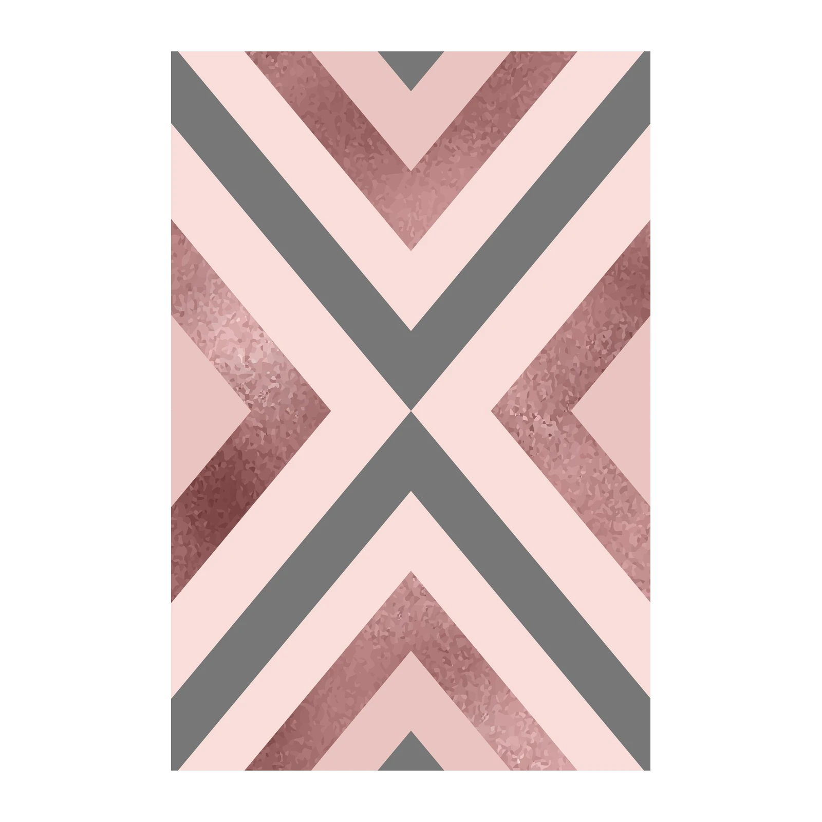 Rose Gold Chevron Geometric Wall Art