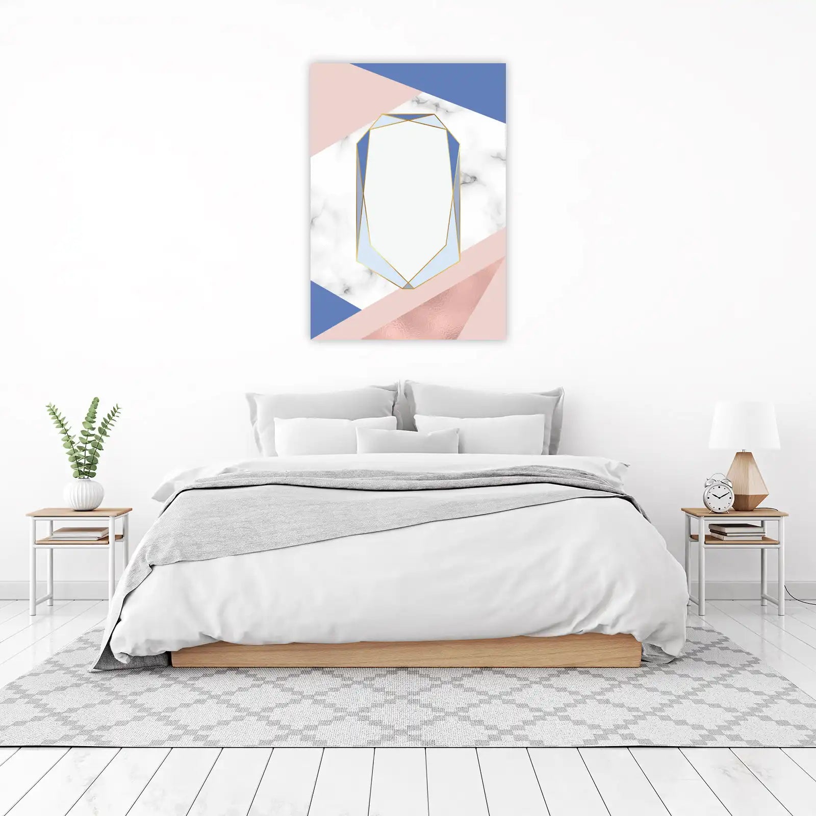 Geometric Marble Gold Framed Wall Art
