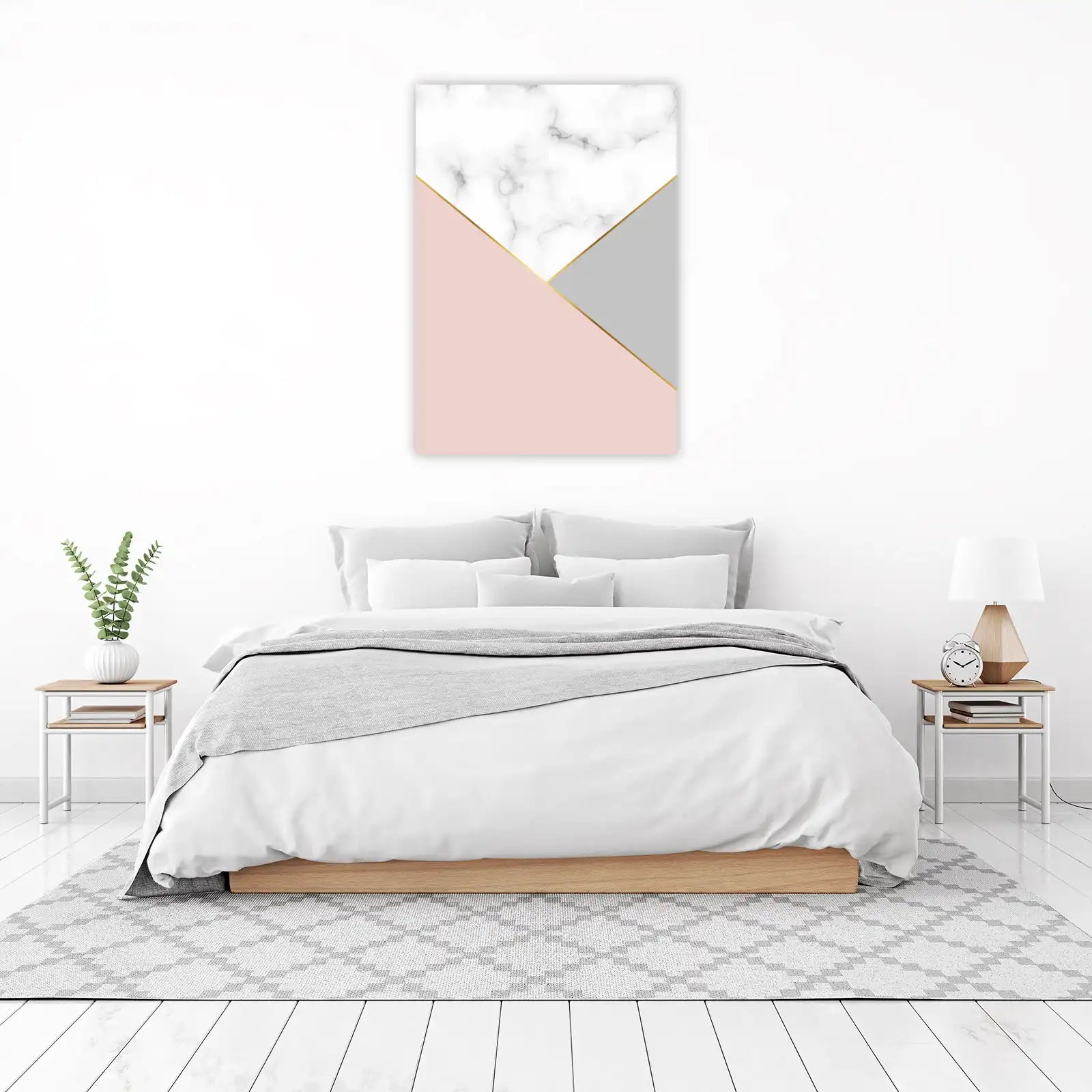 Geometric Marble Blush & Grey Wall Art