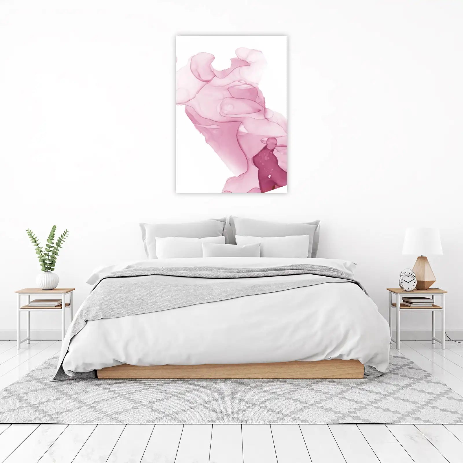 Abstract Pink Swirls Modern Art Wall Art