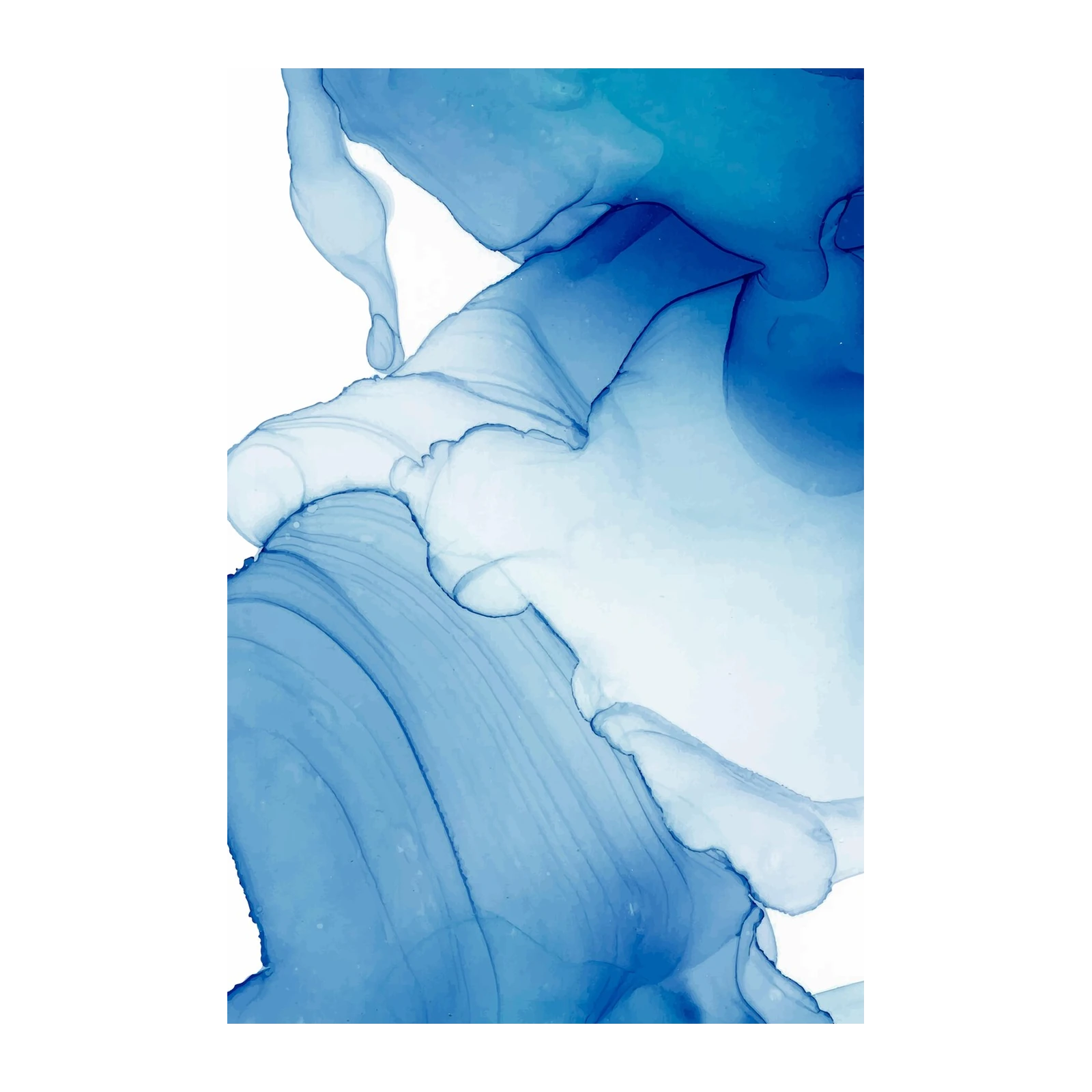 Abstract Blue Flow Wall Art for Modern Decor