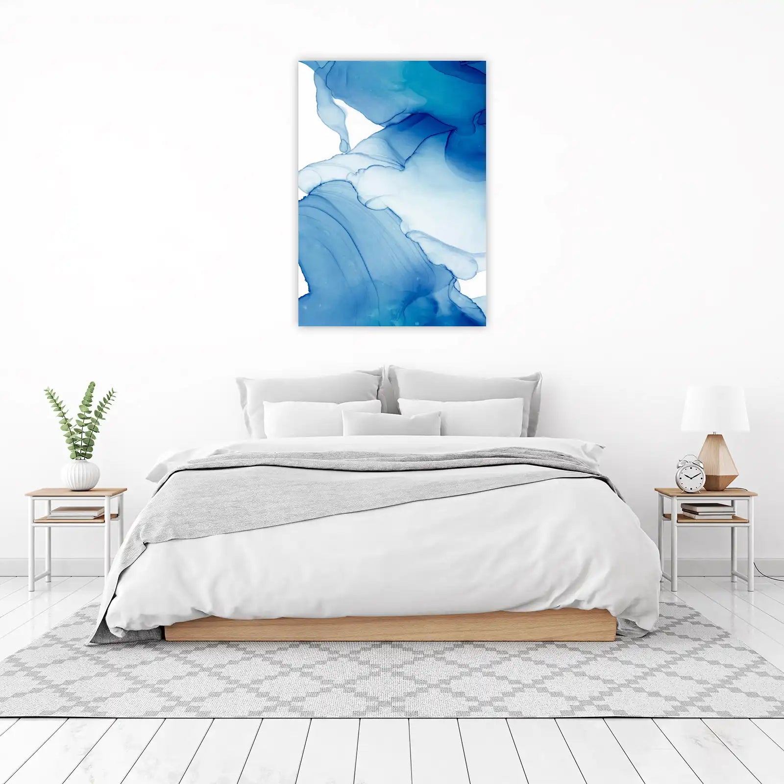 Abstract Blue Flow Wall Art for Modern Decor