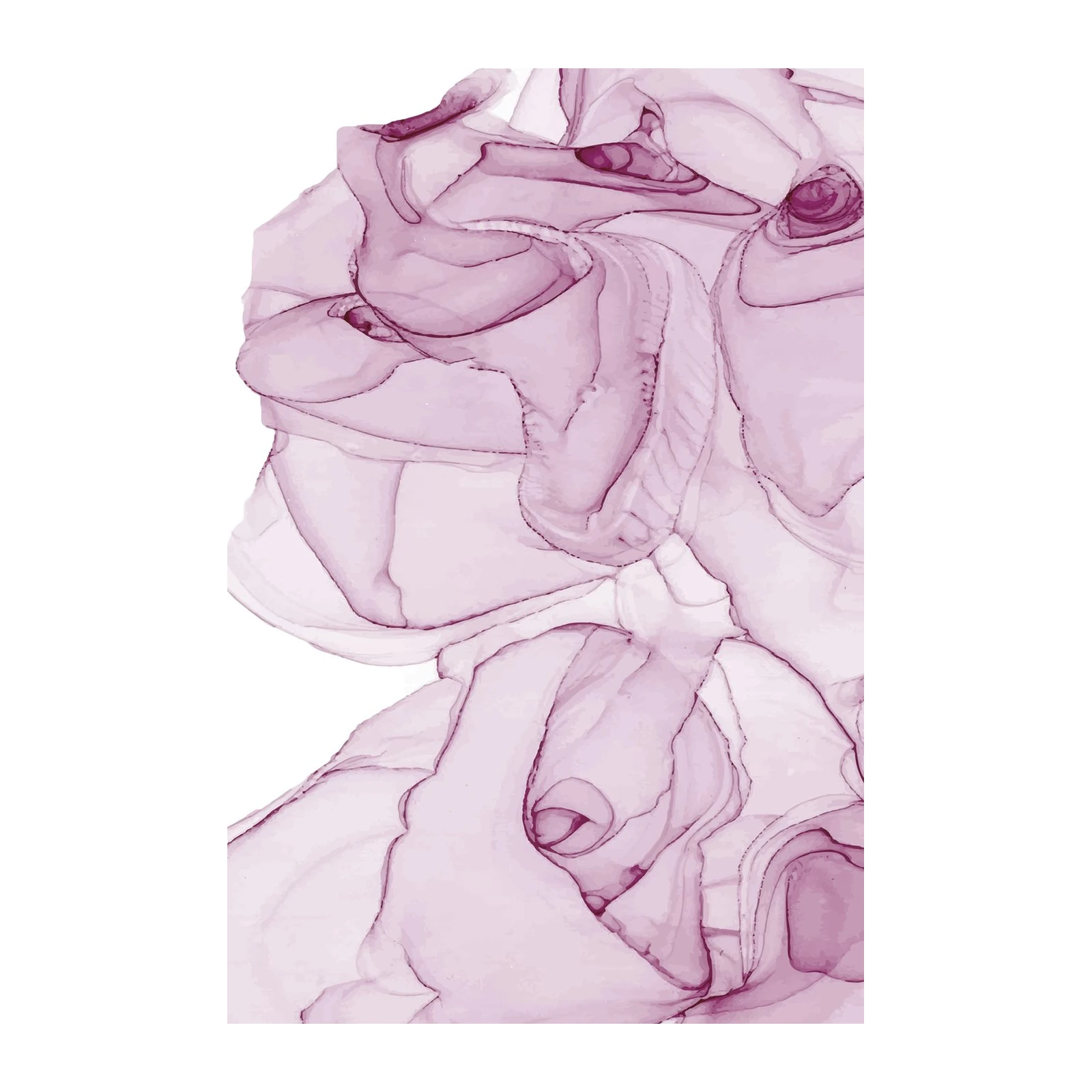 Soft Blush Floral Swirl Wall Art - Elegant Home Decor