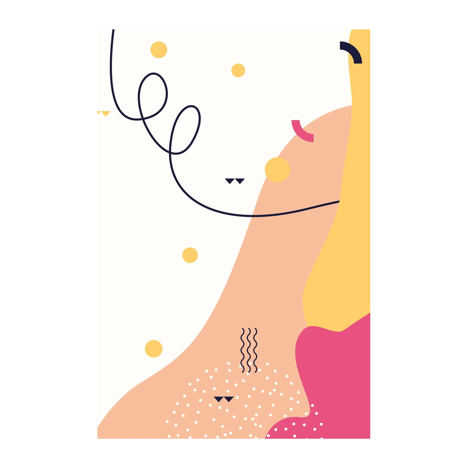 Playful Abstract Geometric Shapes Wall Art