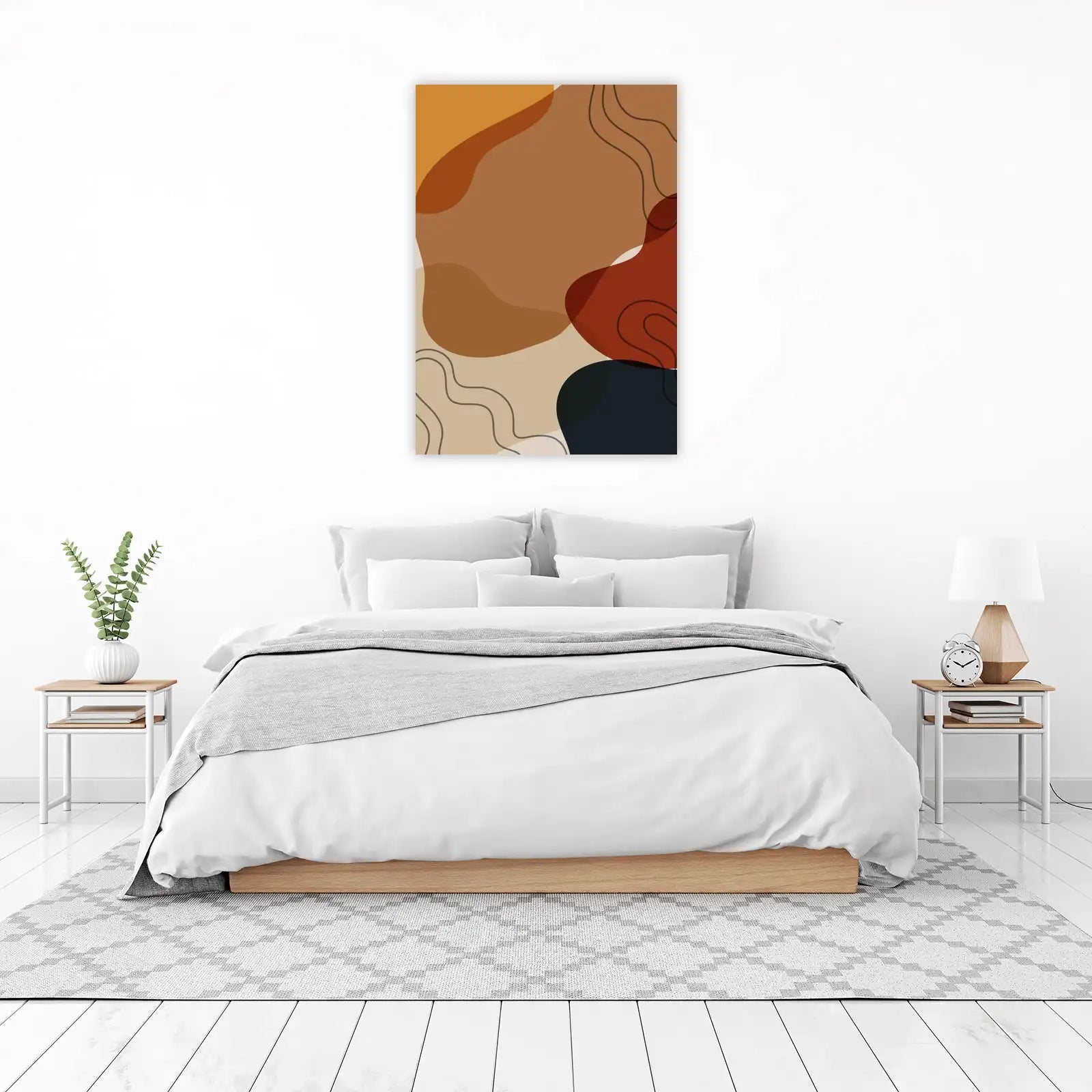 Abstract Earth Tones Organic Shapes Wall Art