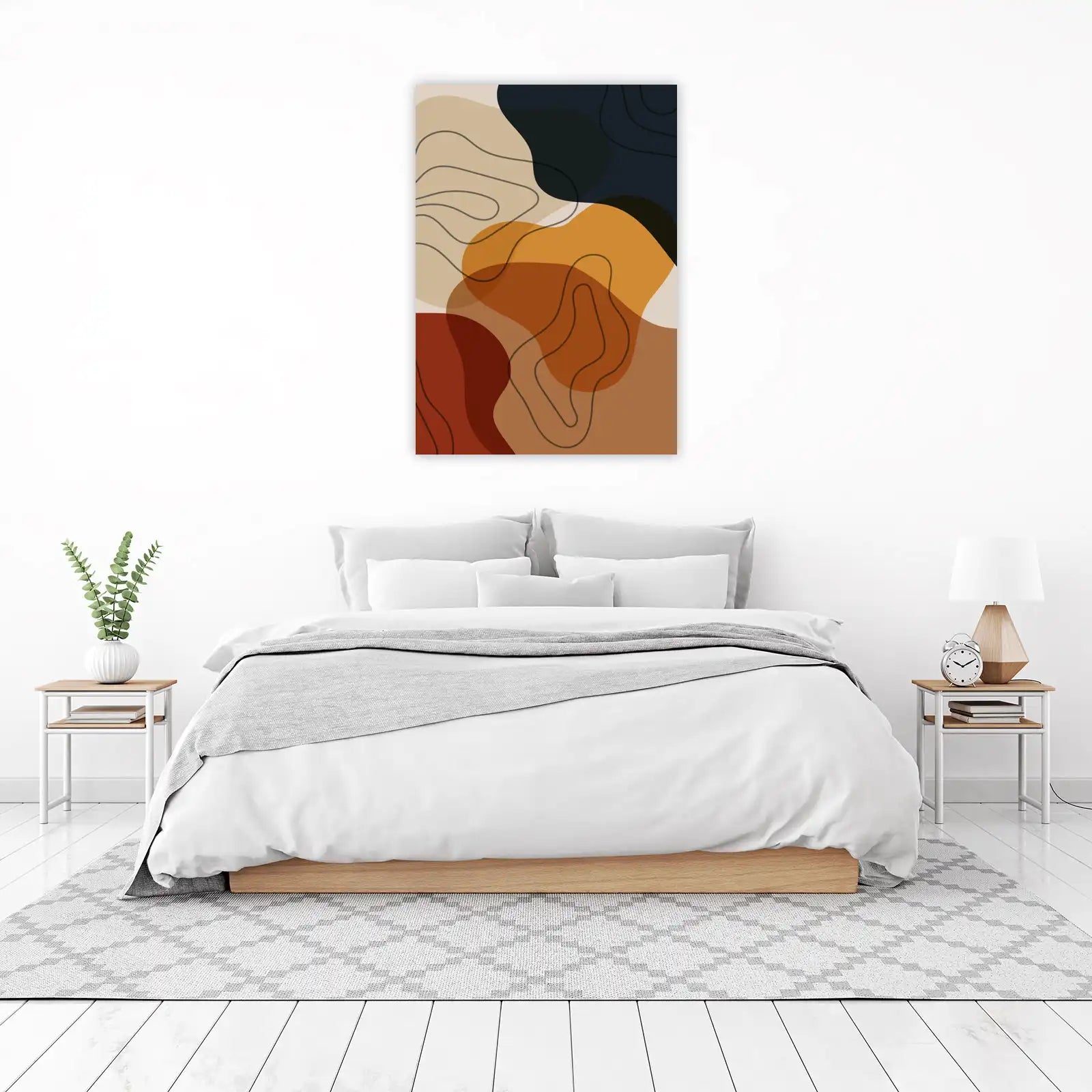 Abstract Earth Tones Organic Shapes Wall Art