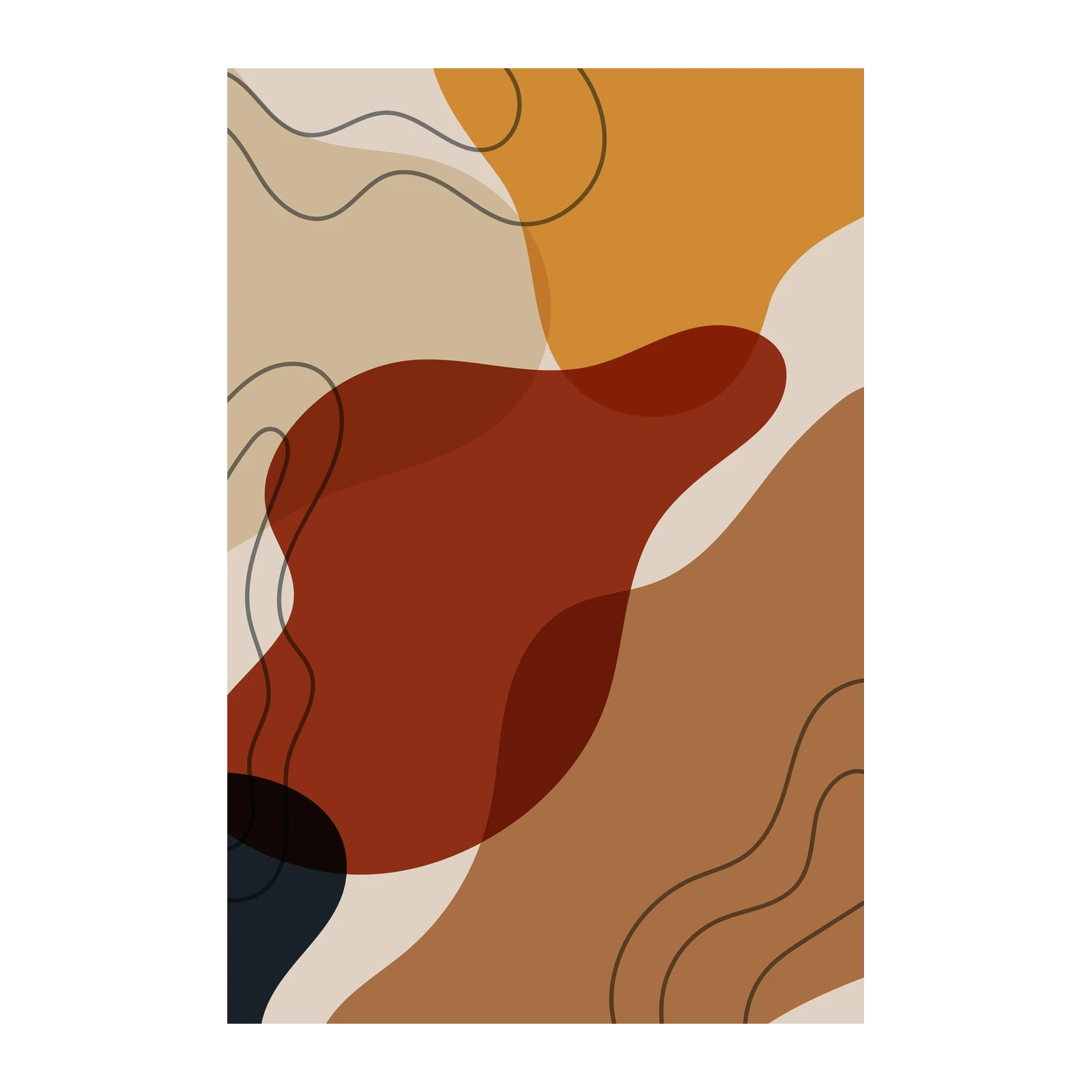 Abstract Earth Tones Organic Shapes Wall Art