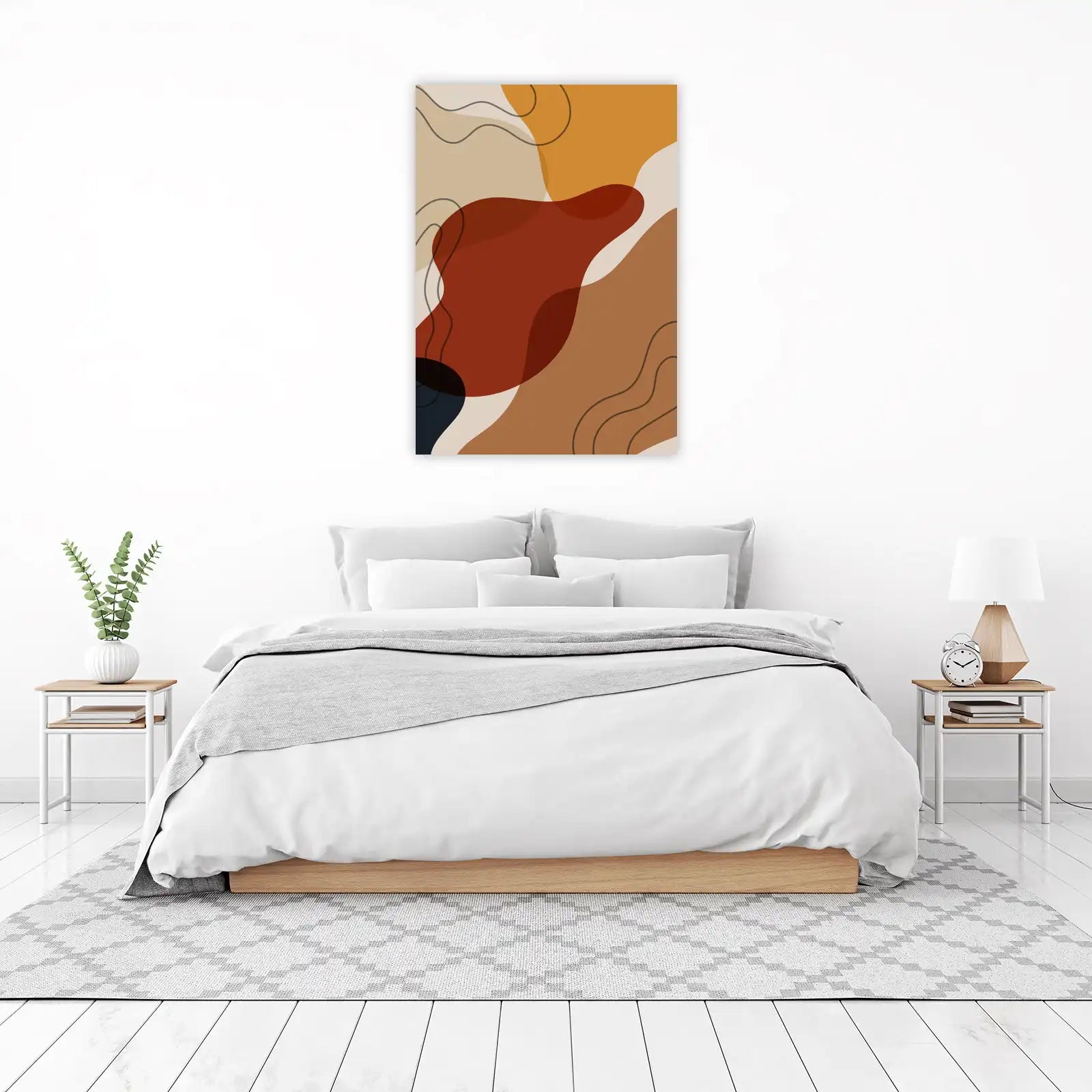 Abstract Earth Tones Organic Shapes Wall Art