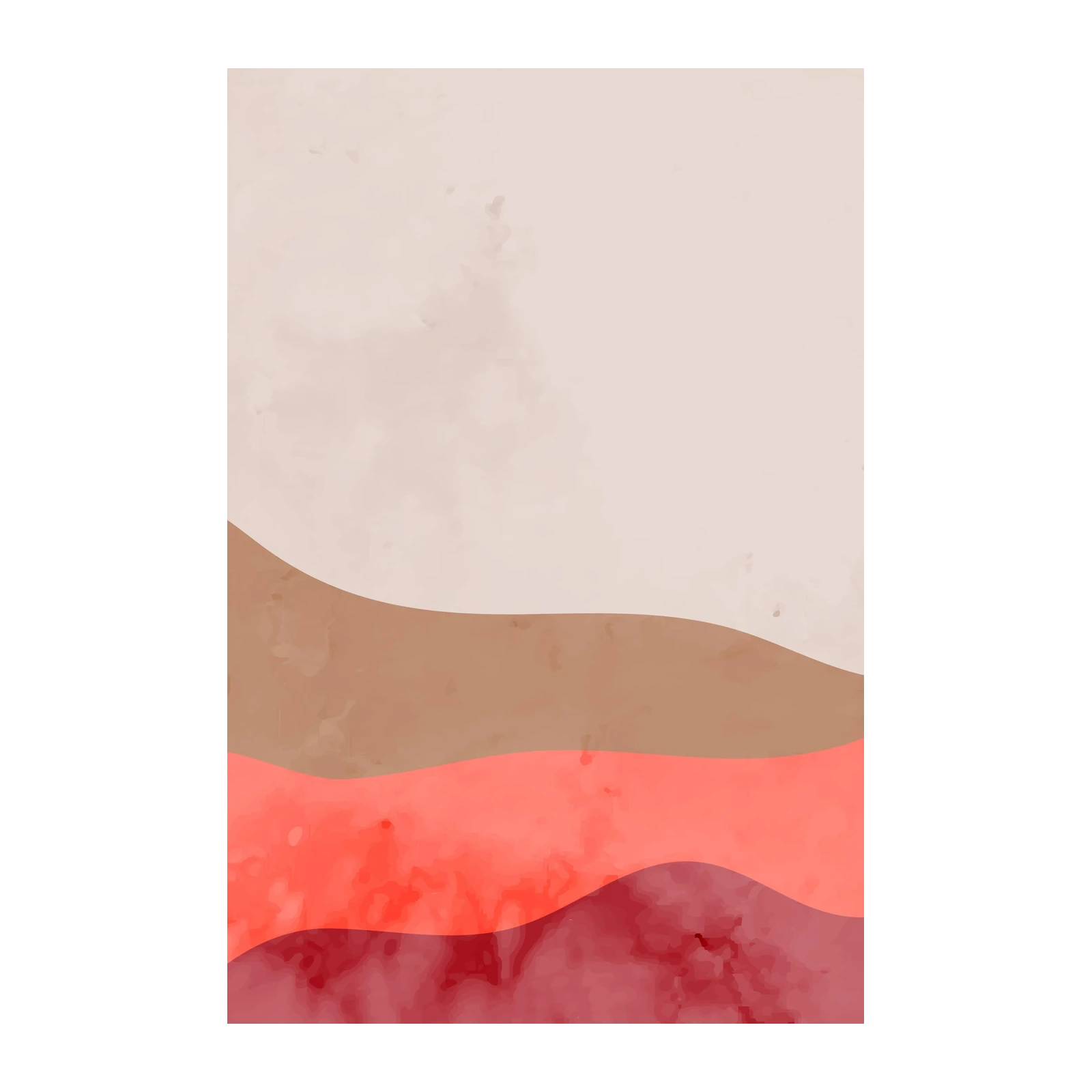 Abstract Wavy Terracotta & Coral Wall Art