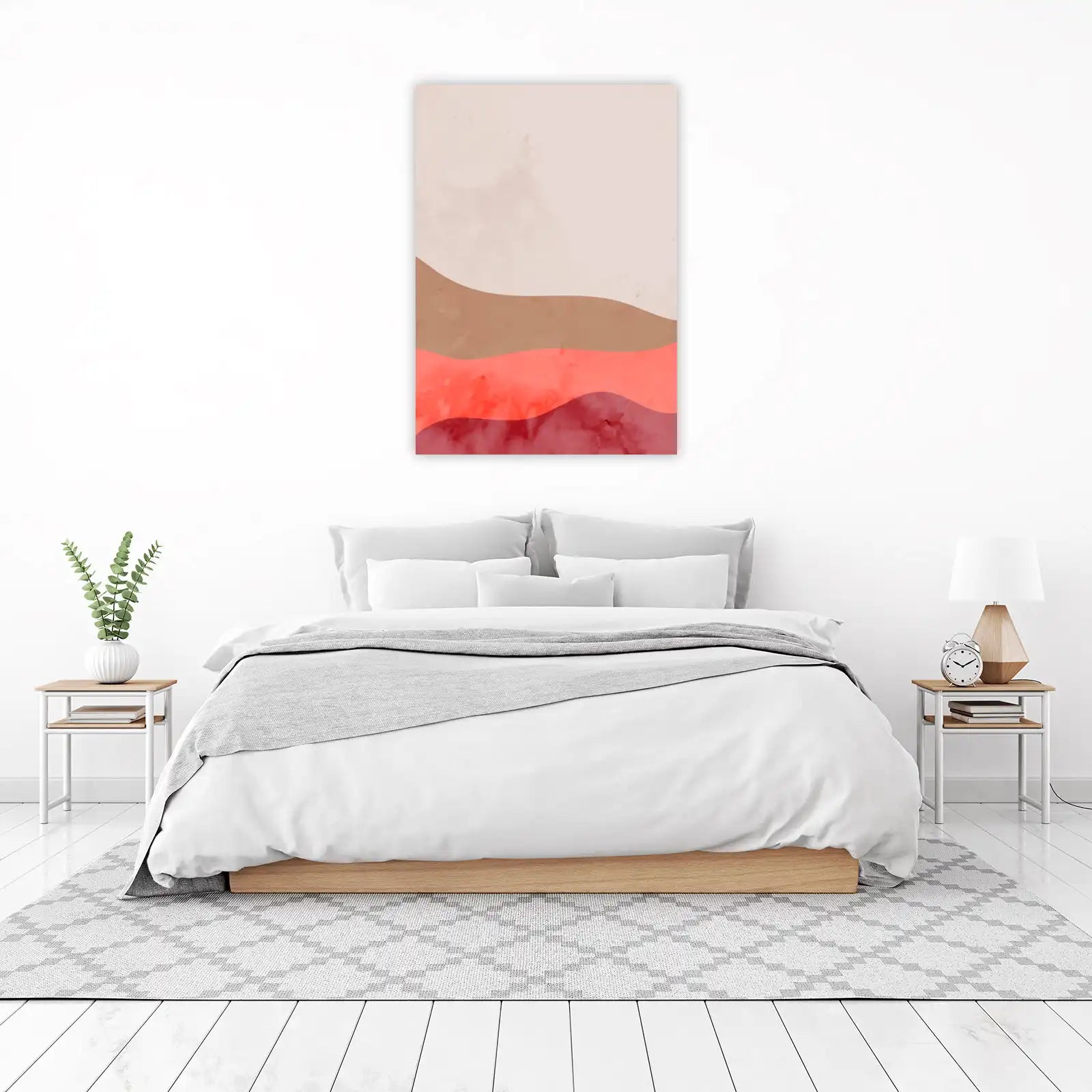 Abstract Wavy Terracotta & Coral Wall Art