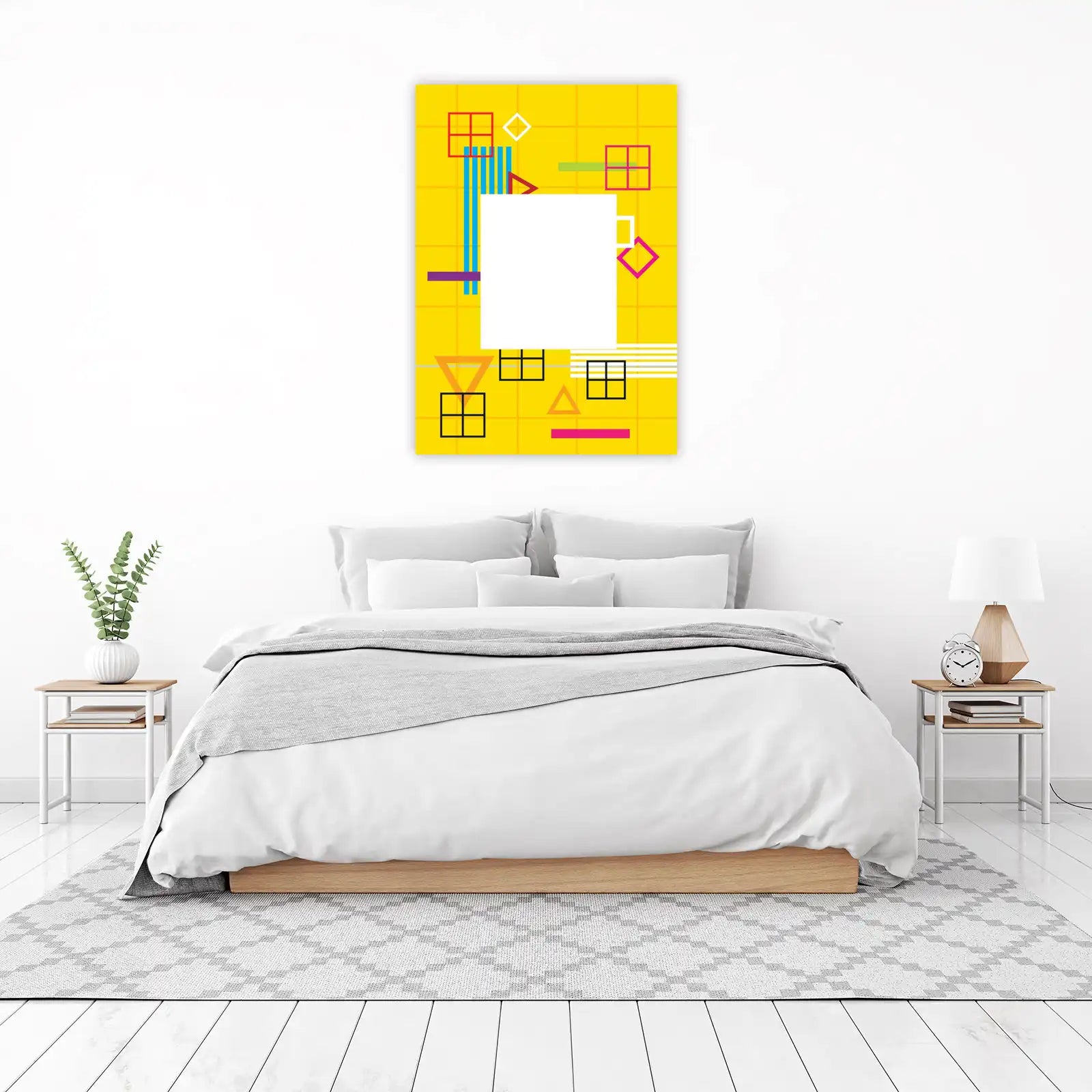 Retro Memphis Style Geometric Burst Wall Art