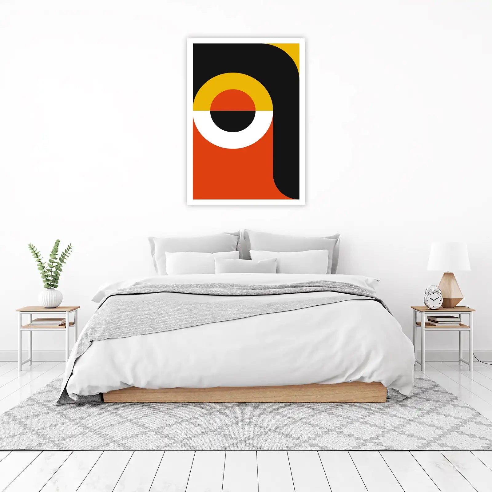 Abstract Geometric Orange Yellow Wall Art
