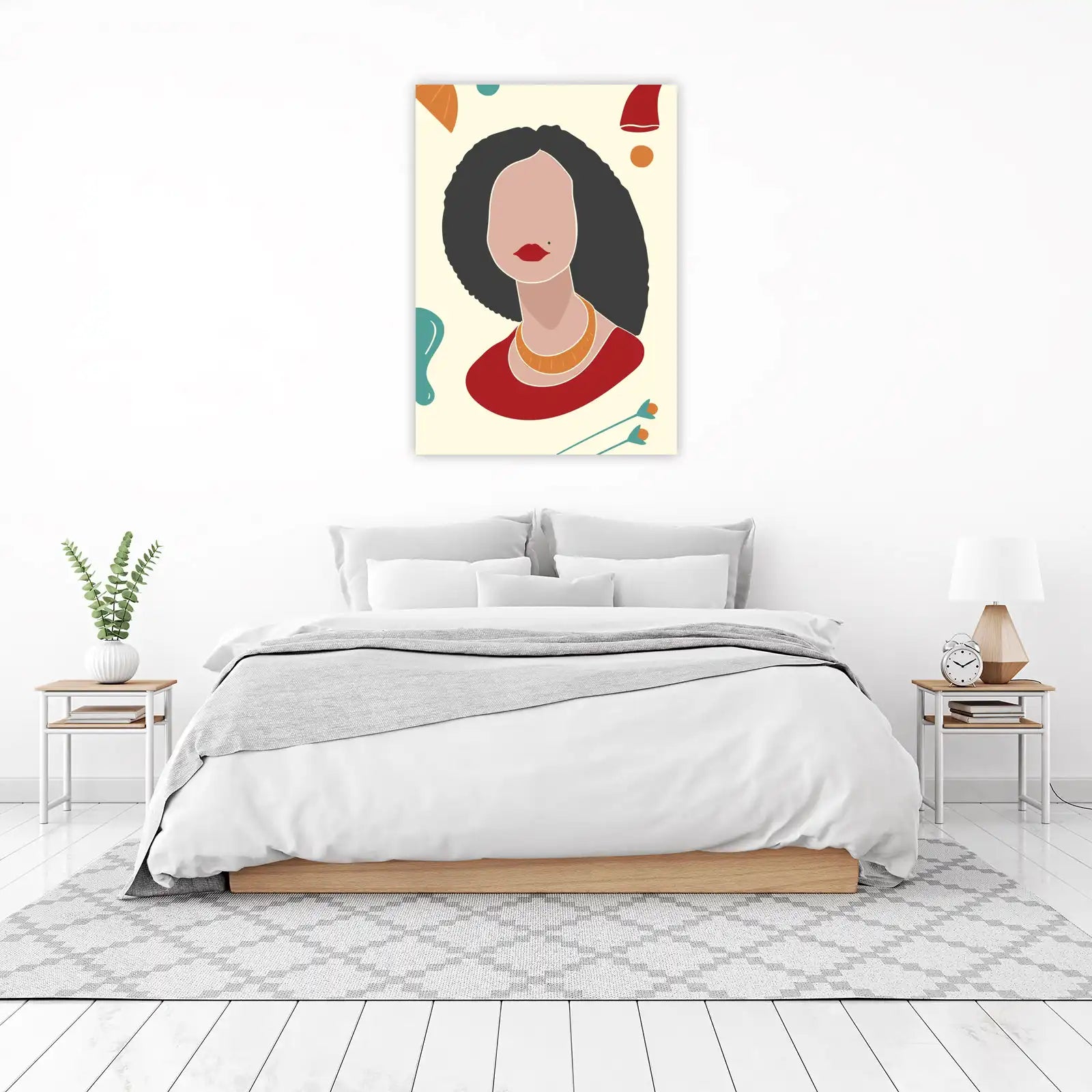 Abstract Woman Face Boho Wall Art Wall Art