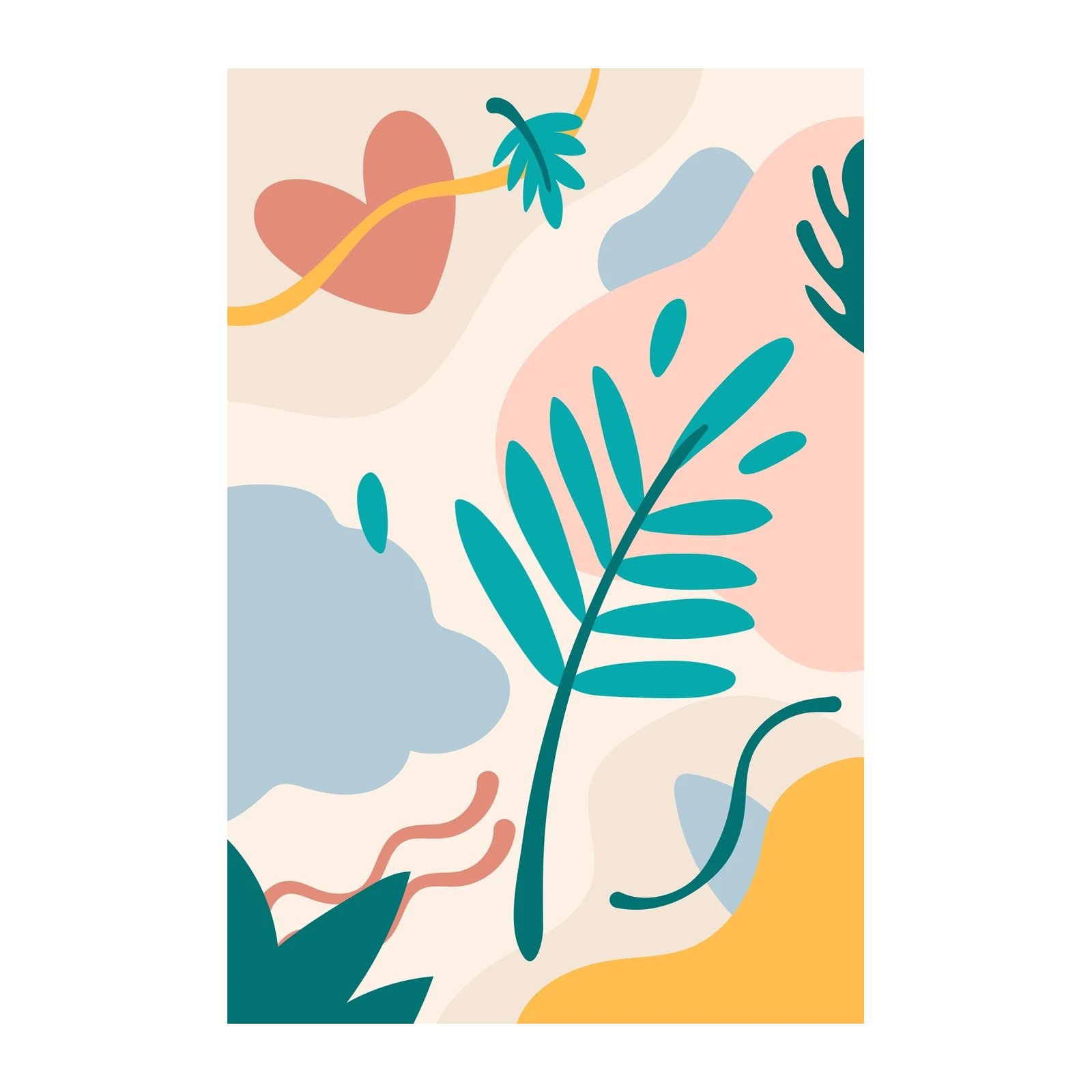 Bohemian Heart Botanical Abstract Wall Art