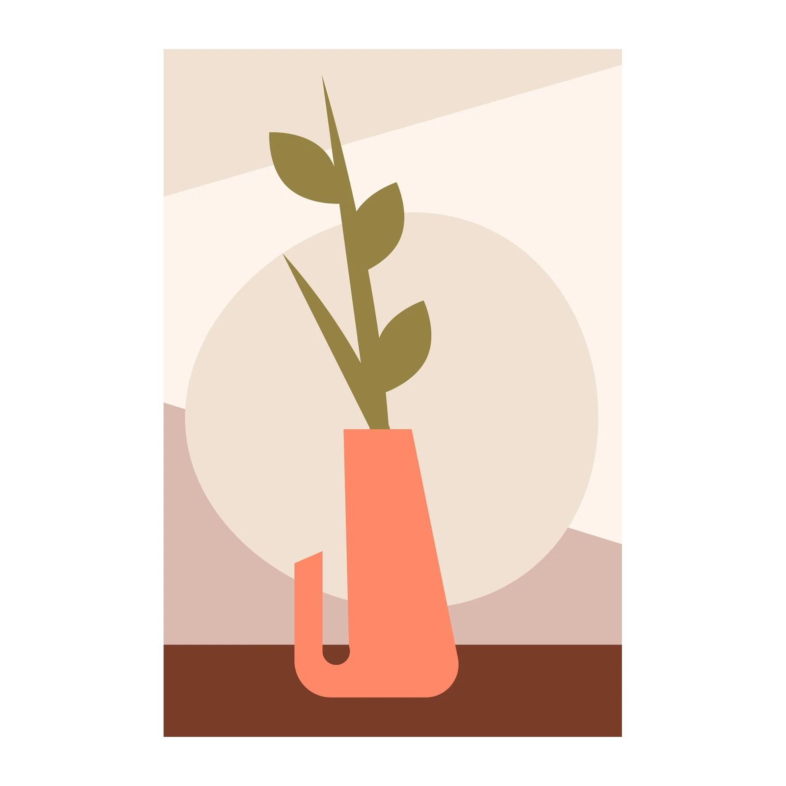 Modern Minimalist Plant Vase Wall Art