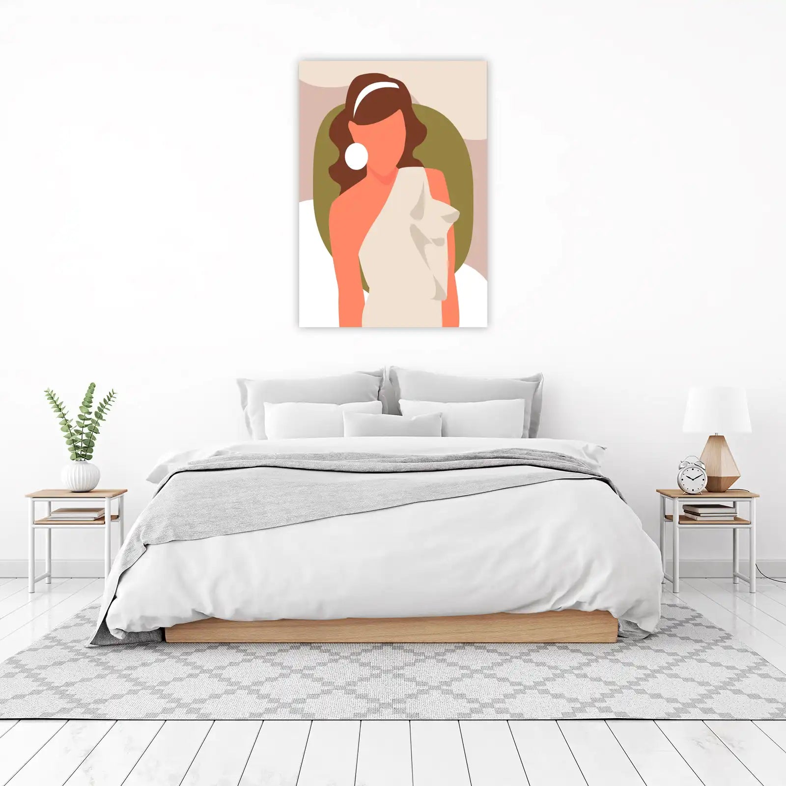 Modern Minimalist Woman Portrait Wall Art