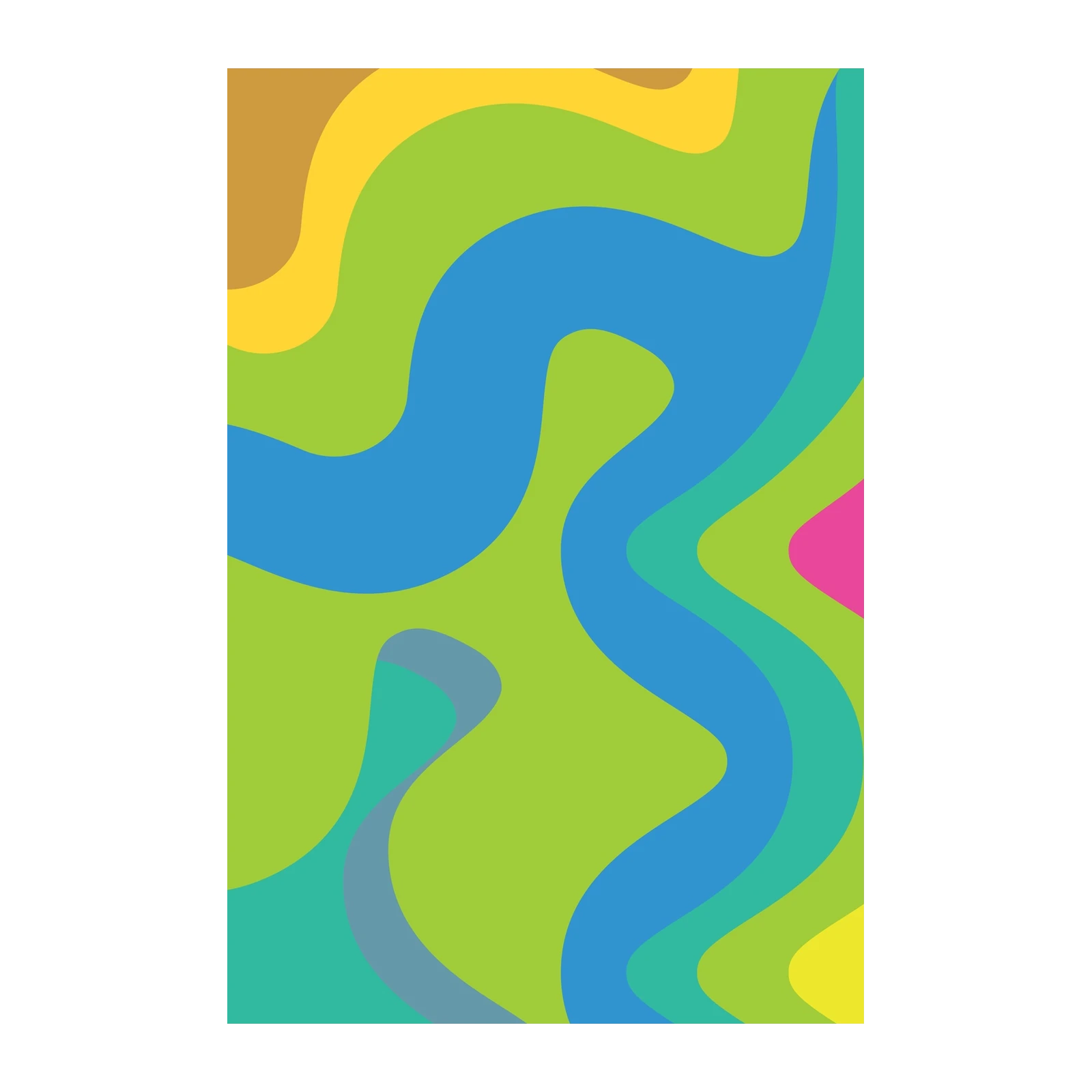 Vibrant Retro Swirls Mid-Century Modern Wall Art