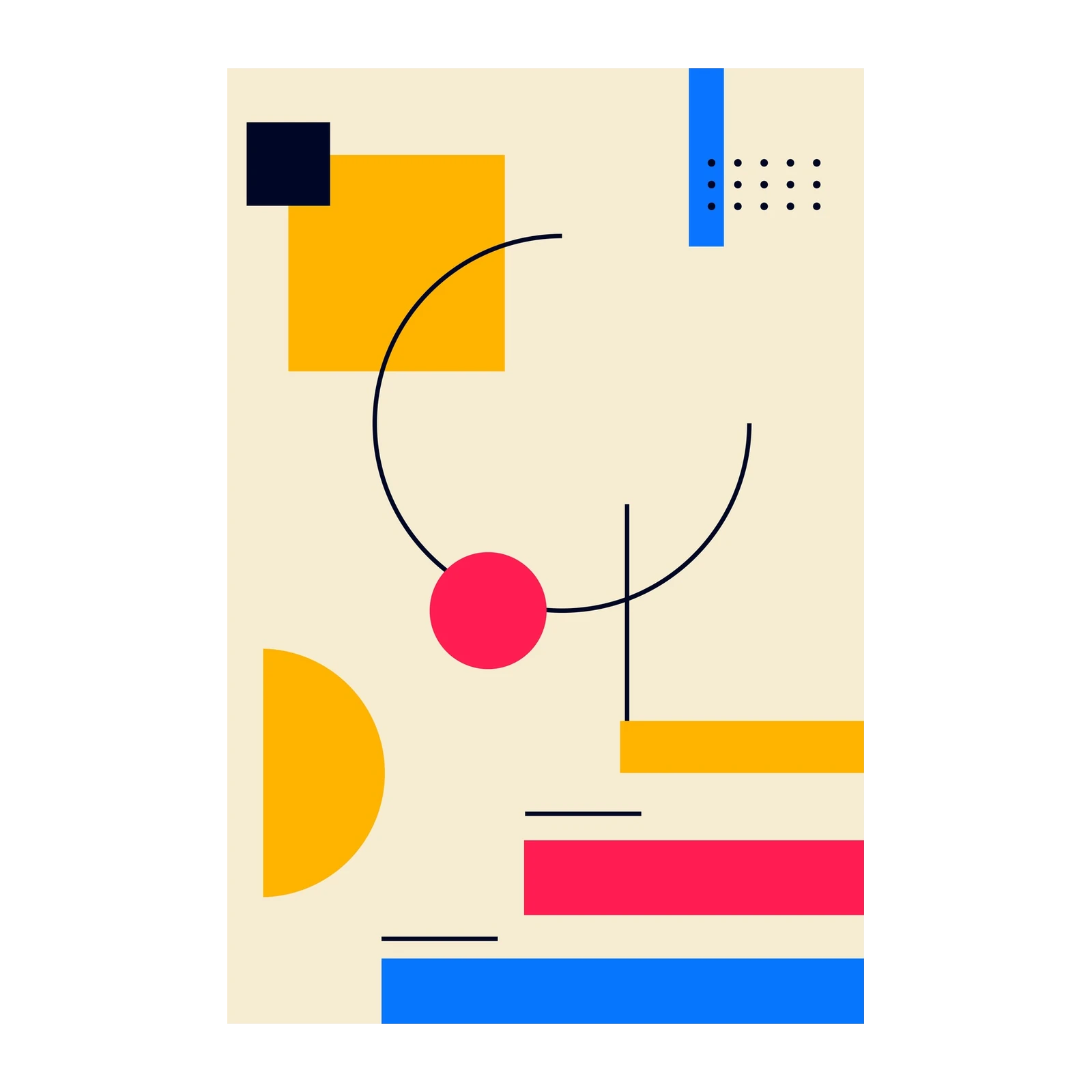 Abstract Geometric Yellow & Blue Wall Art