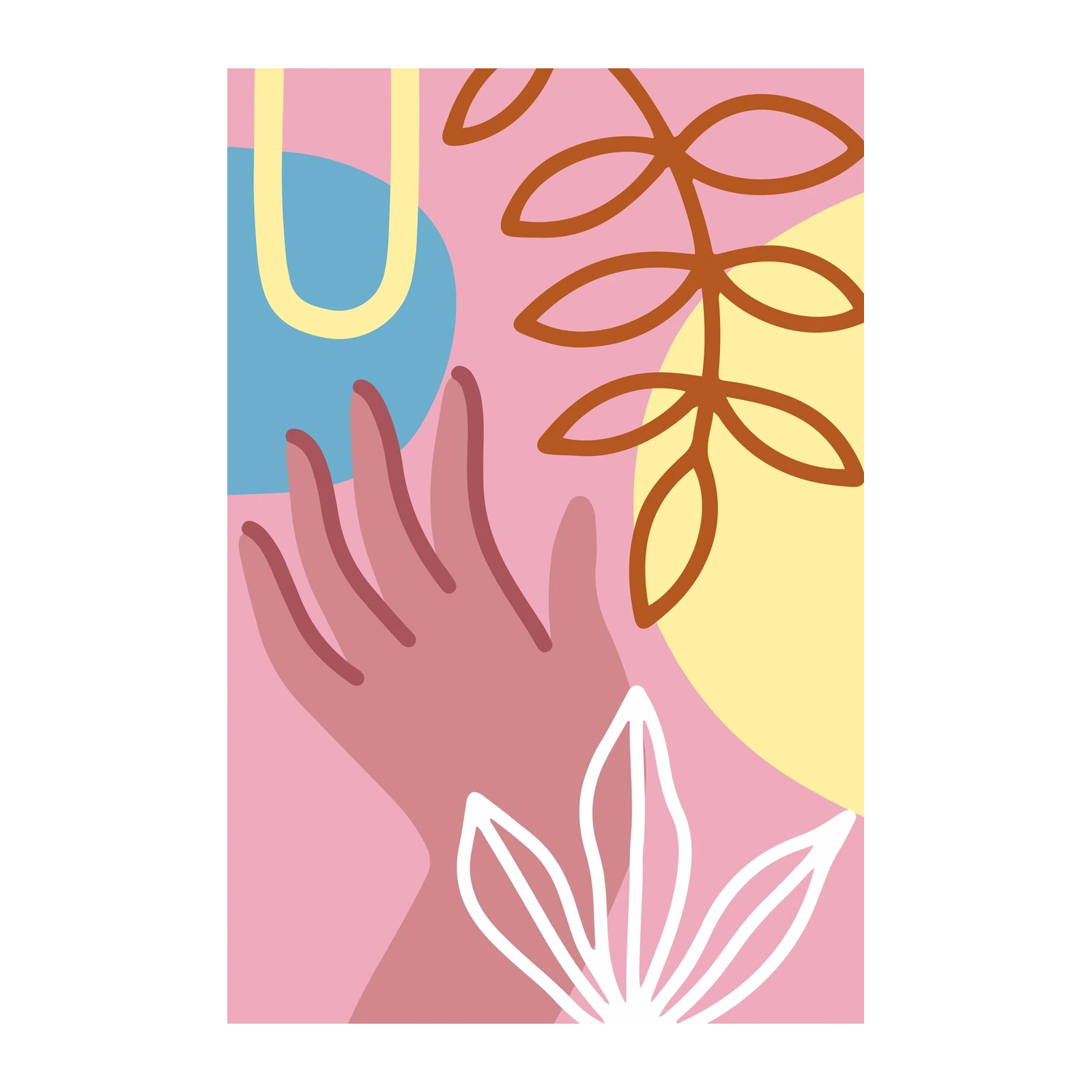 Abstract Hand & Floral Wall Art